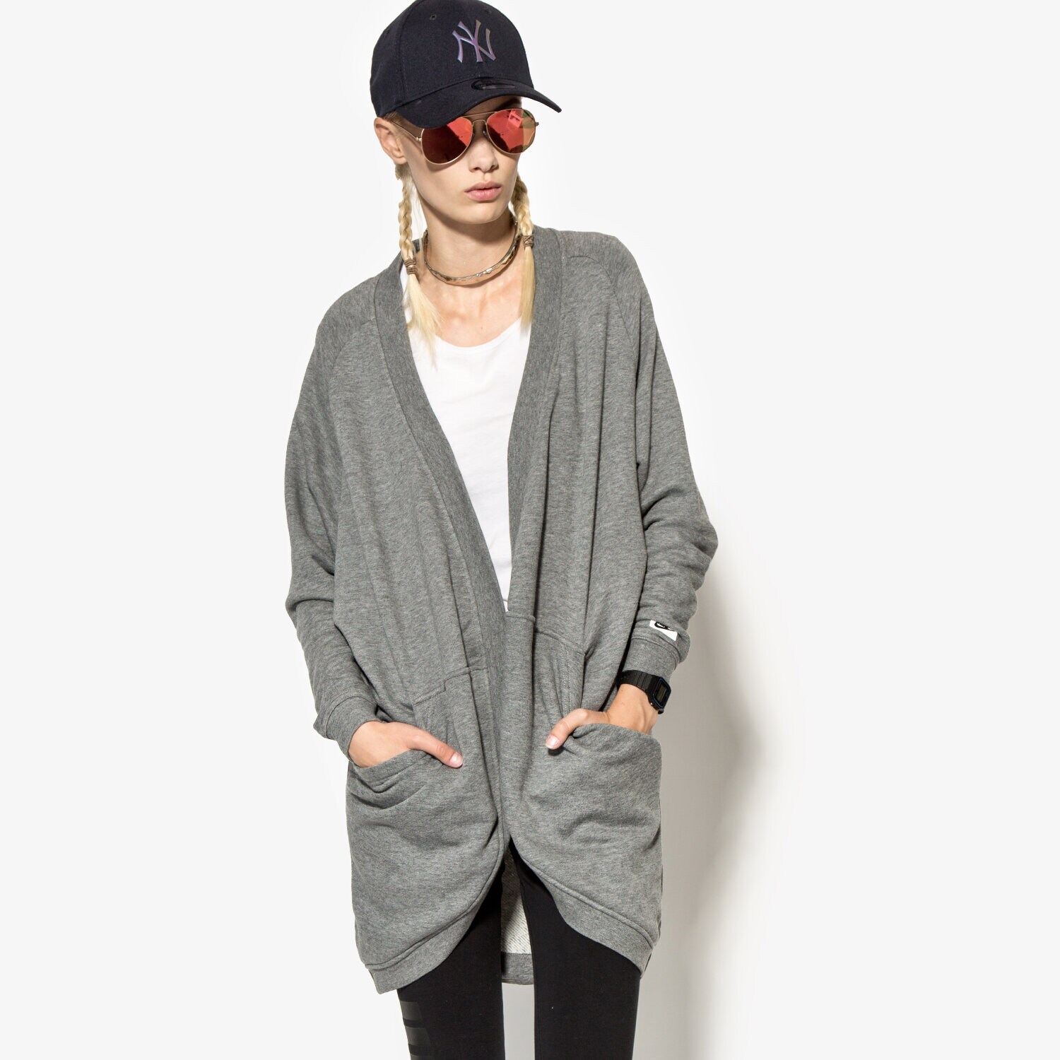 Damen NIKE SWEATSHIRT W NSW MDRN CRDGN 805523091 Grau