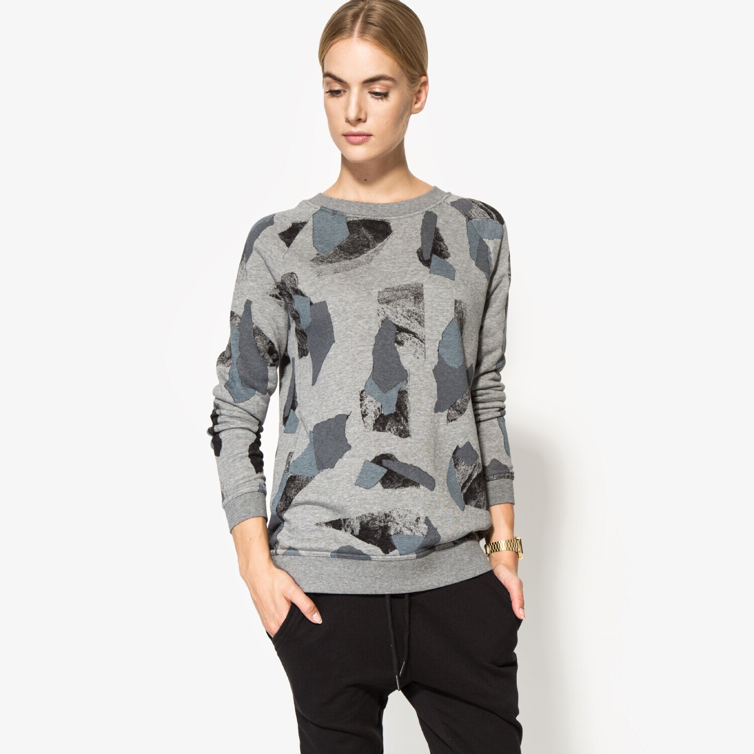 Damen NIKE SWEATSHIRT W NSW MDRN CRW AOP 803614091 Grau