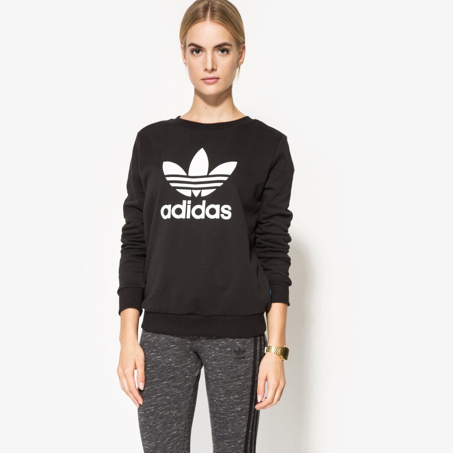 Damen ADIDAS SWEATSHIRT CREW SWEATER AY8117 Schwarz