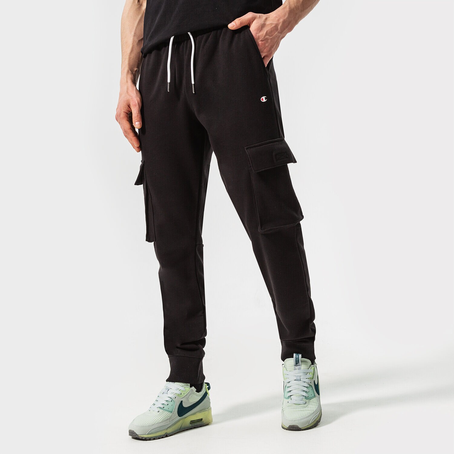 Herren Hosen CHAMPION HOSE RIB CUFF CARGO PANT 217421KK001 Schwarz