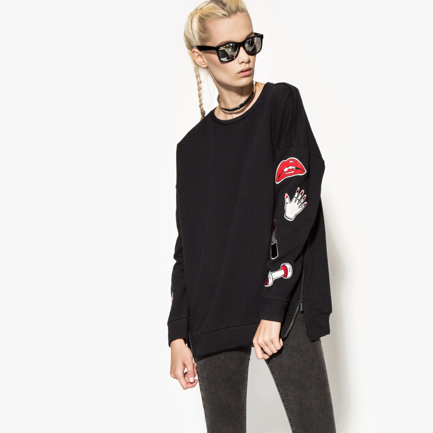 Damen CONFRONT SWEATSHIRT ELECTRA CF36BLD17001 Schwarz