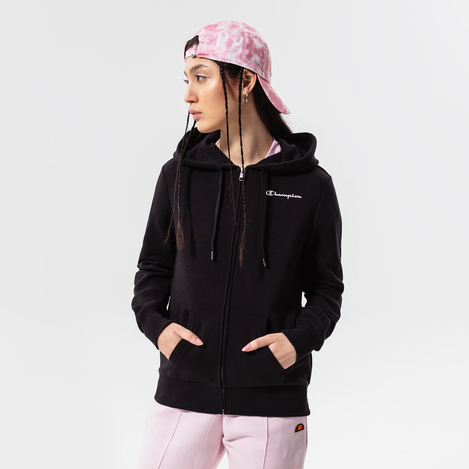 Damen CHAMPION HOODIE HOODED FULL ZIP 114862KK001 Schwarz
