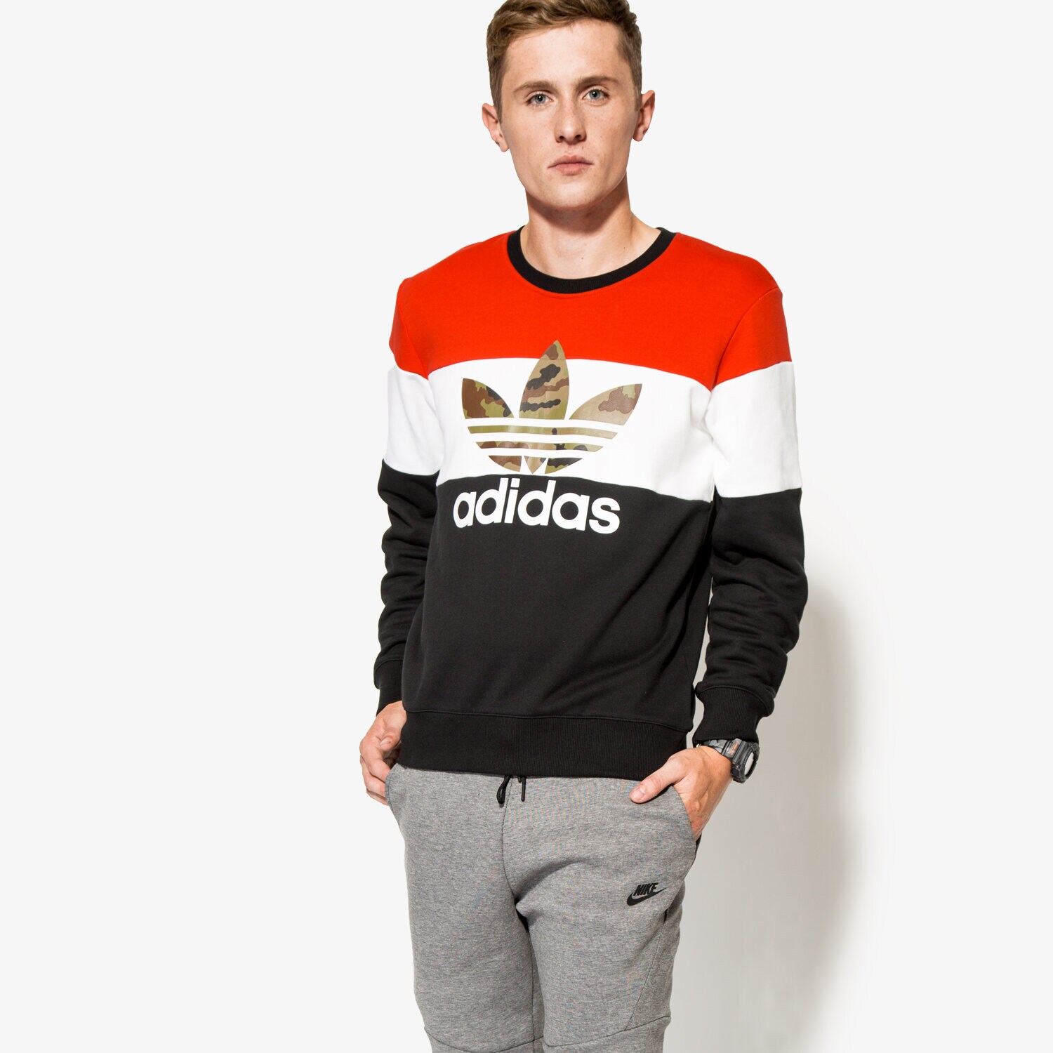 Herren ADIDAS SWEATSHIRT BLOCK IT OUT CR AY8614 Multicolor