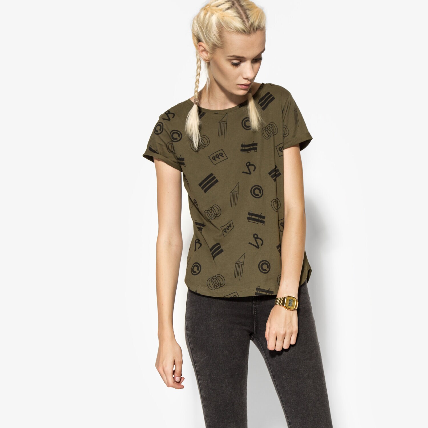 Damen T-Shirt CONFRONT T-SHIRT GOMEISA CF36TSD06001 Khaki