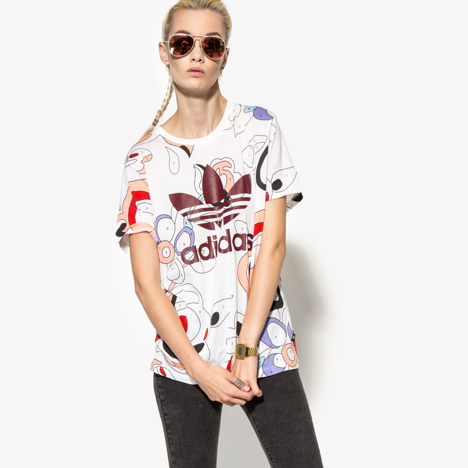 Damen T-Shirt ADIDAS T-SHIRT RITA ORA AY7134 Multicolor