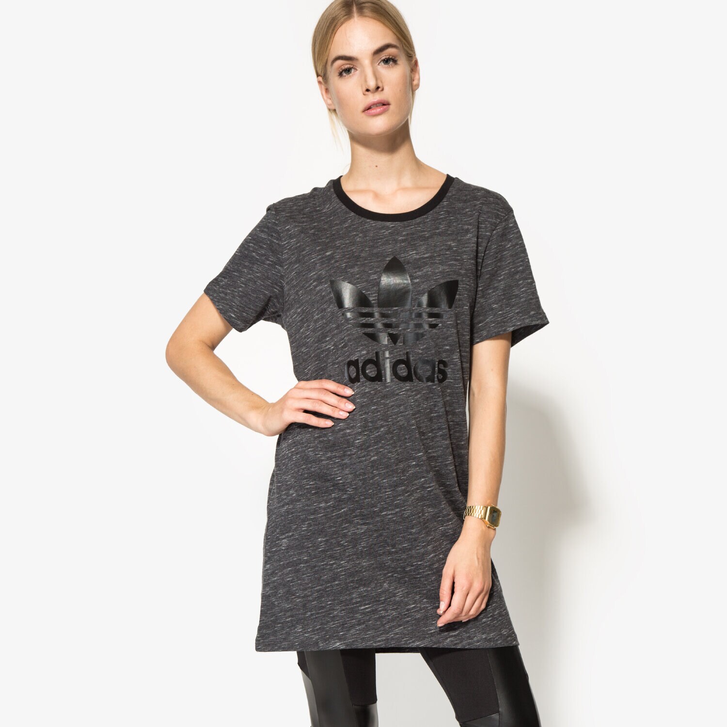 Damen Kleid ADIDAS TUNIKA TREFOIL TEE DRE AY7901 Grau