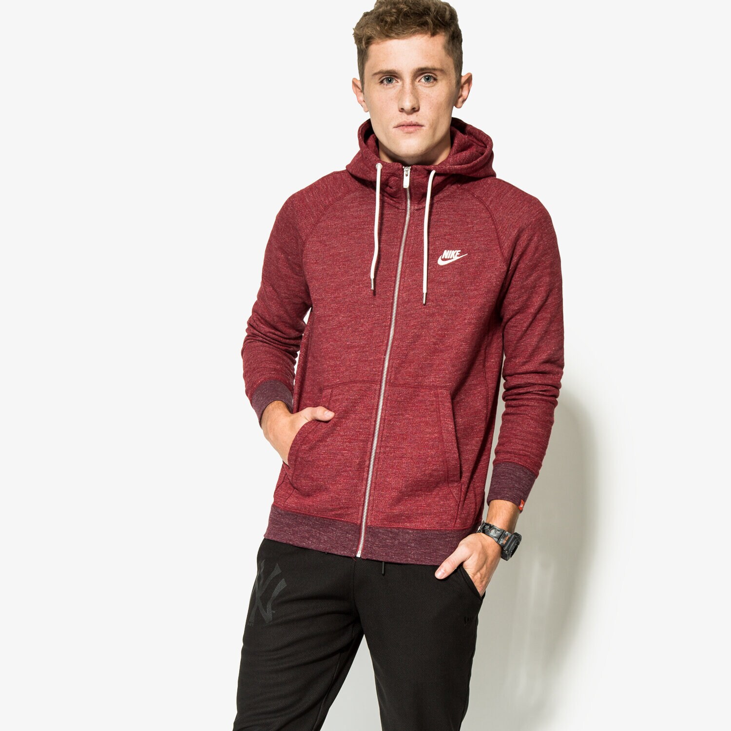 Herren NIKE SWEATSHIRT M NSW LEGACY HOODIE FZ FT 805057677 Dunkelrot