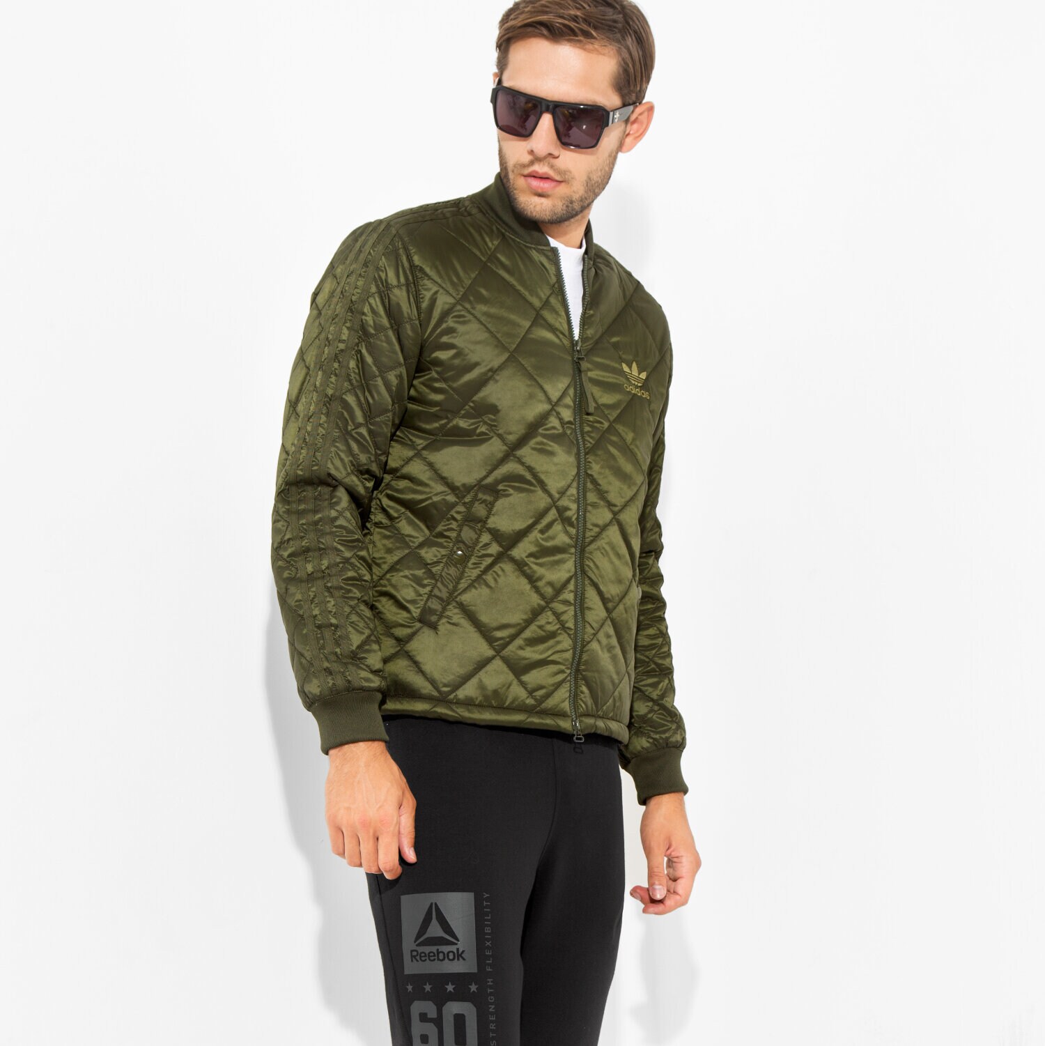 Herren Winterjacke ADIDAS JACKE QUILTED SST AY9144 Grün