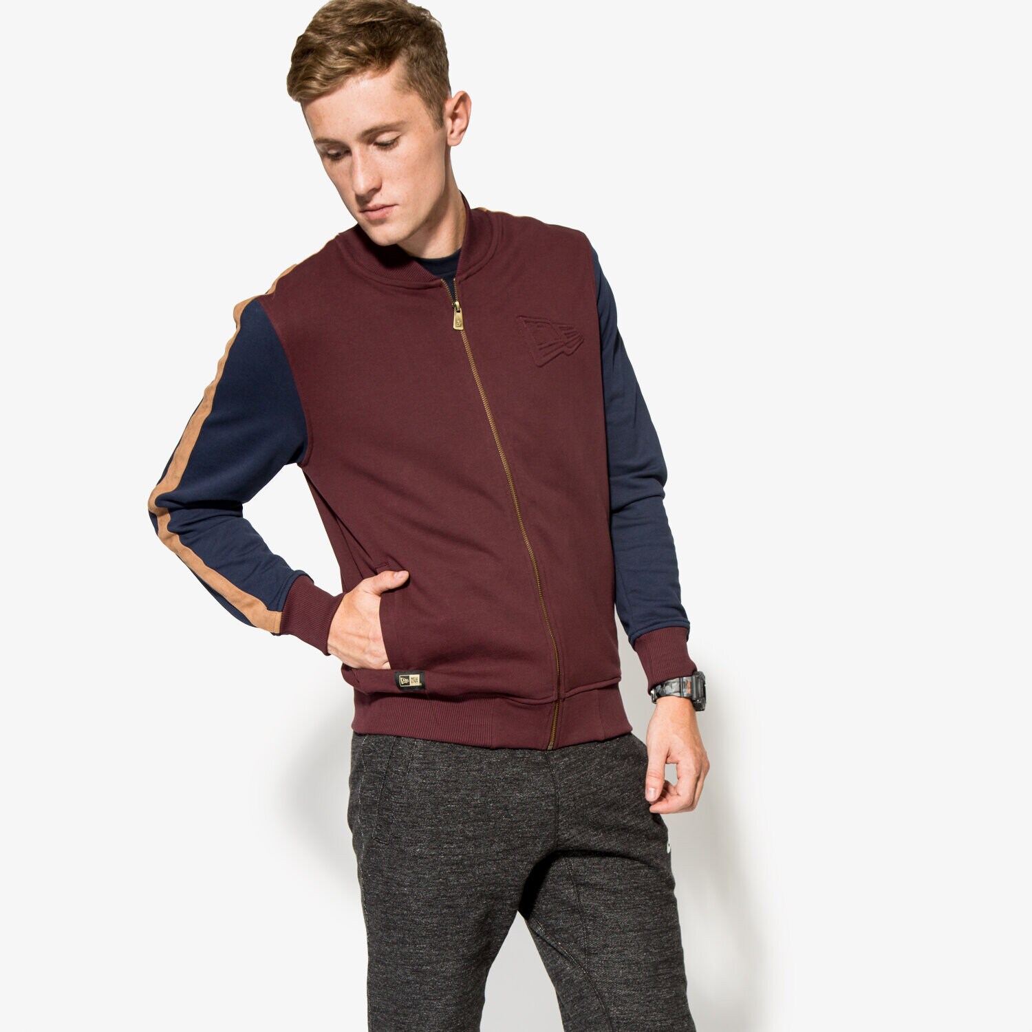 Herren NEW ERA SWEATSHIRT CRAFTED FLC VARSITY 11278390 Dunkelrot