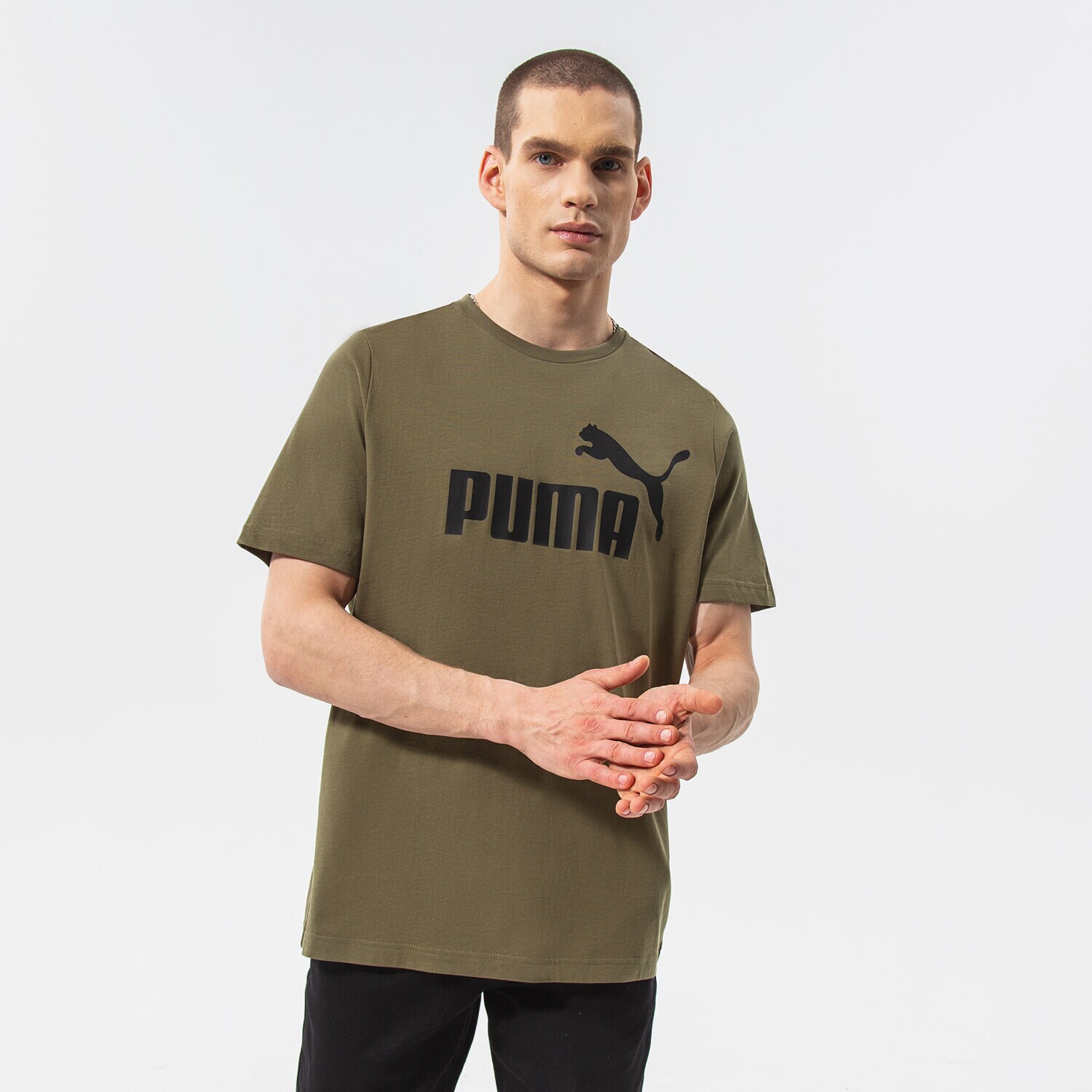 Herren T-Shirt PUMA T-SHIRT ESS LOGO TEE 58666732 Khaki