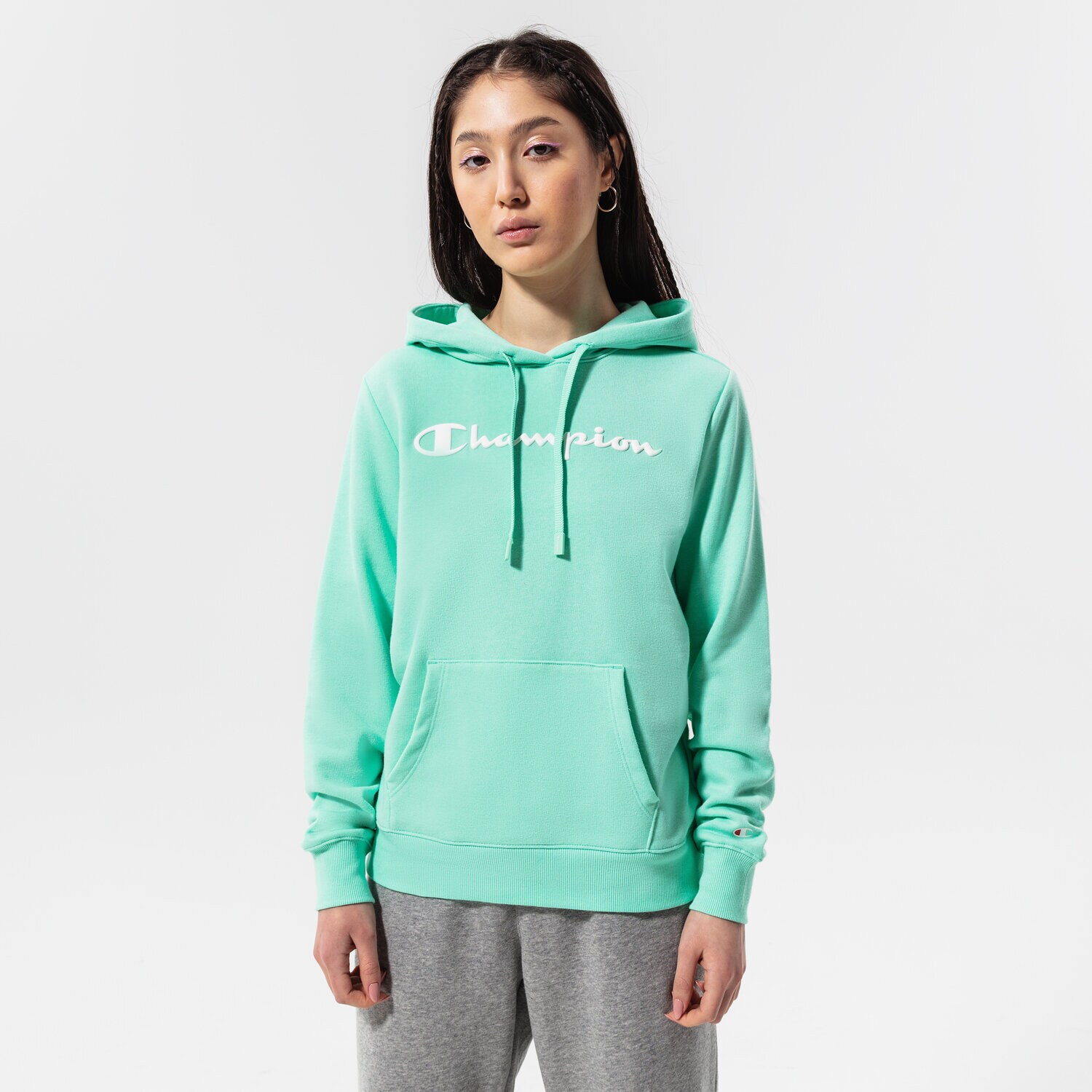 Damen CHAMPION HOODIE HOODED SWEATSHIRT 114858GS101 mintgrün