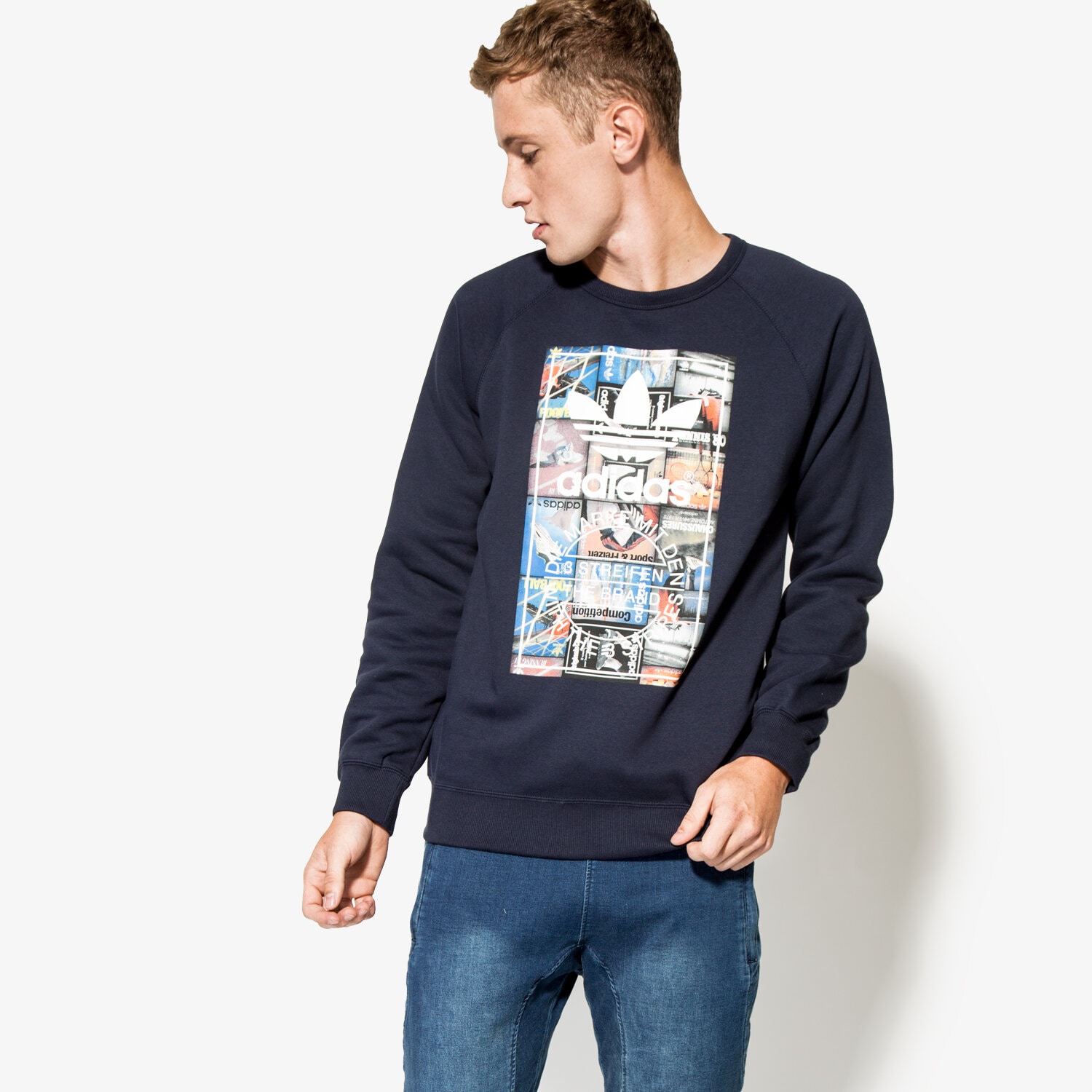 Herren ADIDAS SWEATSHIRT BTS CREW AY7799 Dunkelblau