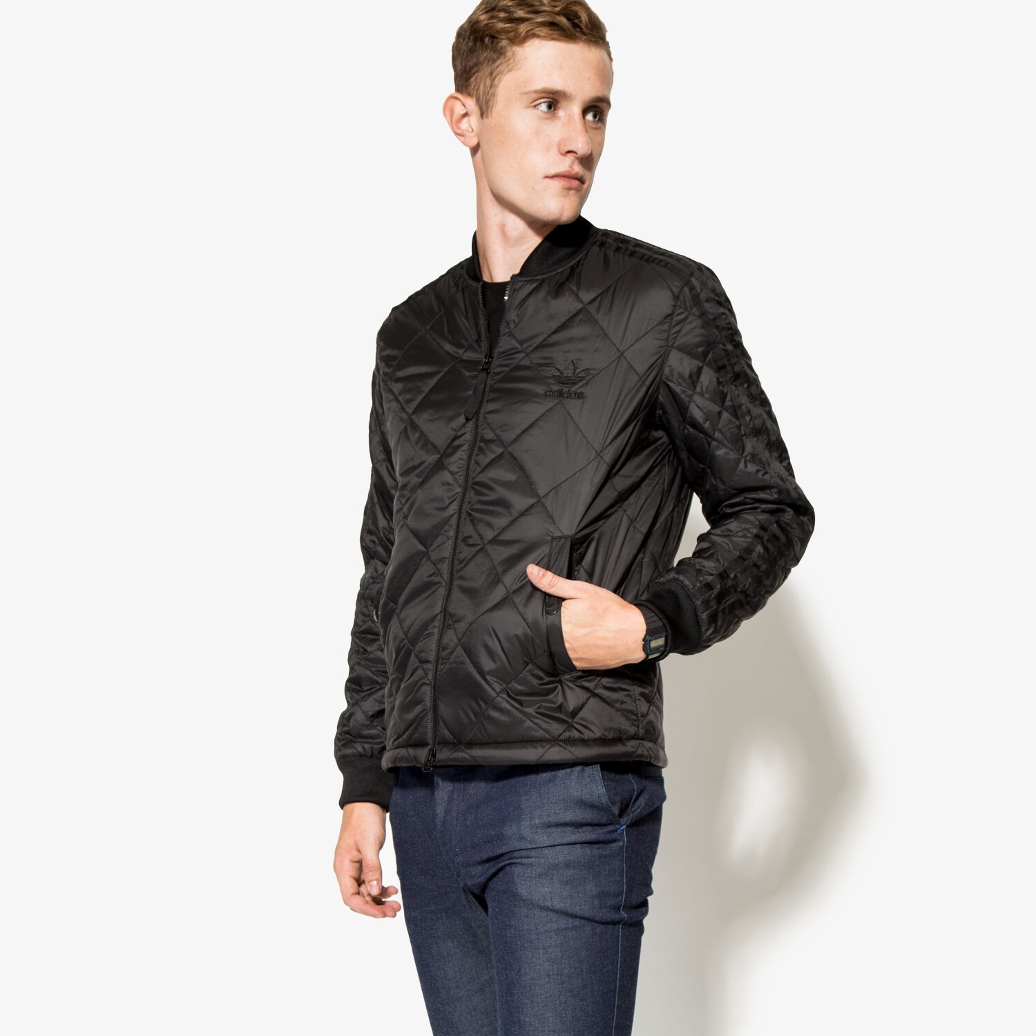 Herren Winterjacke ADIDAS JACKE QUILTED SST AY9145 Schwarz