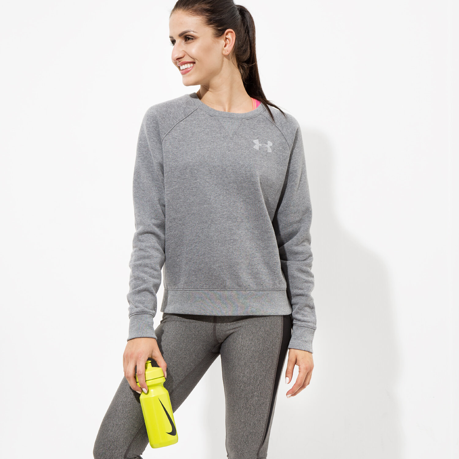 Damen UNDER ARMOUR SWEATSHIRT FAVORITE FL EECE CREW 1285239090 Grau