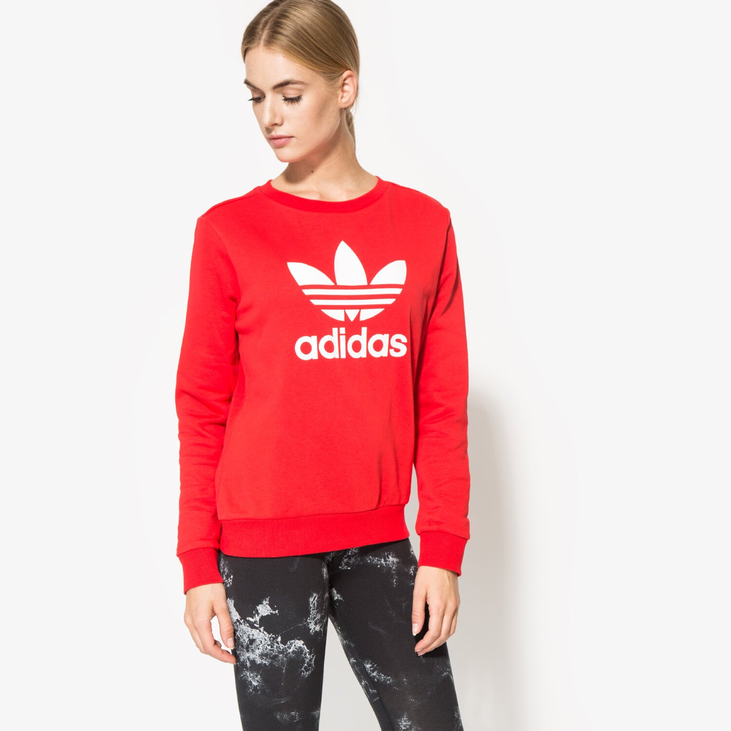 Damen ADIDAS SWEATSHIRT CREW SWEATER AY8118 Rot