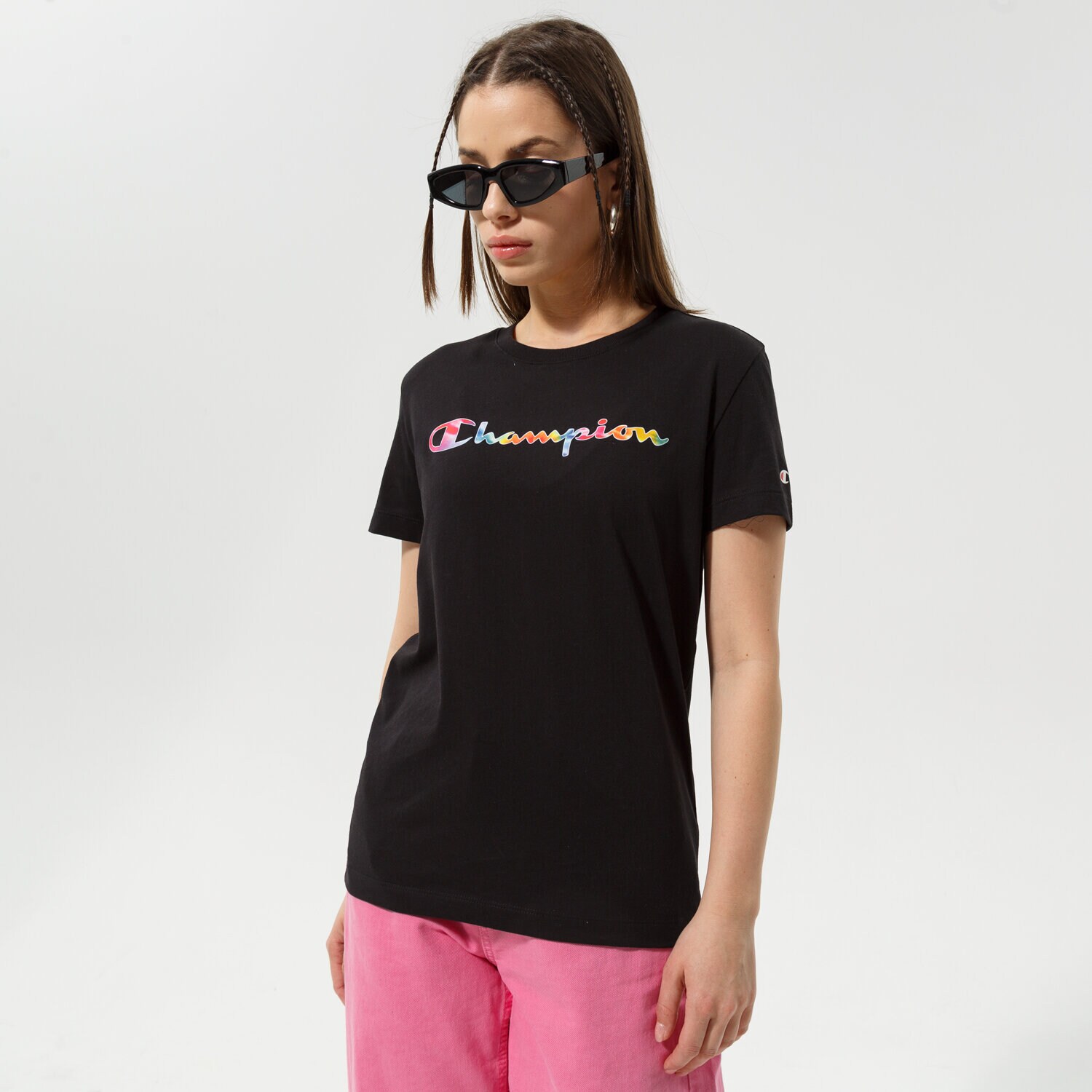 Damen T-Shirt CHAMPION T-SHIRT CREWNECK T-SHIRT 114991KK001 Schwarz