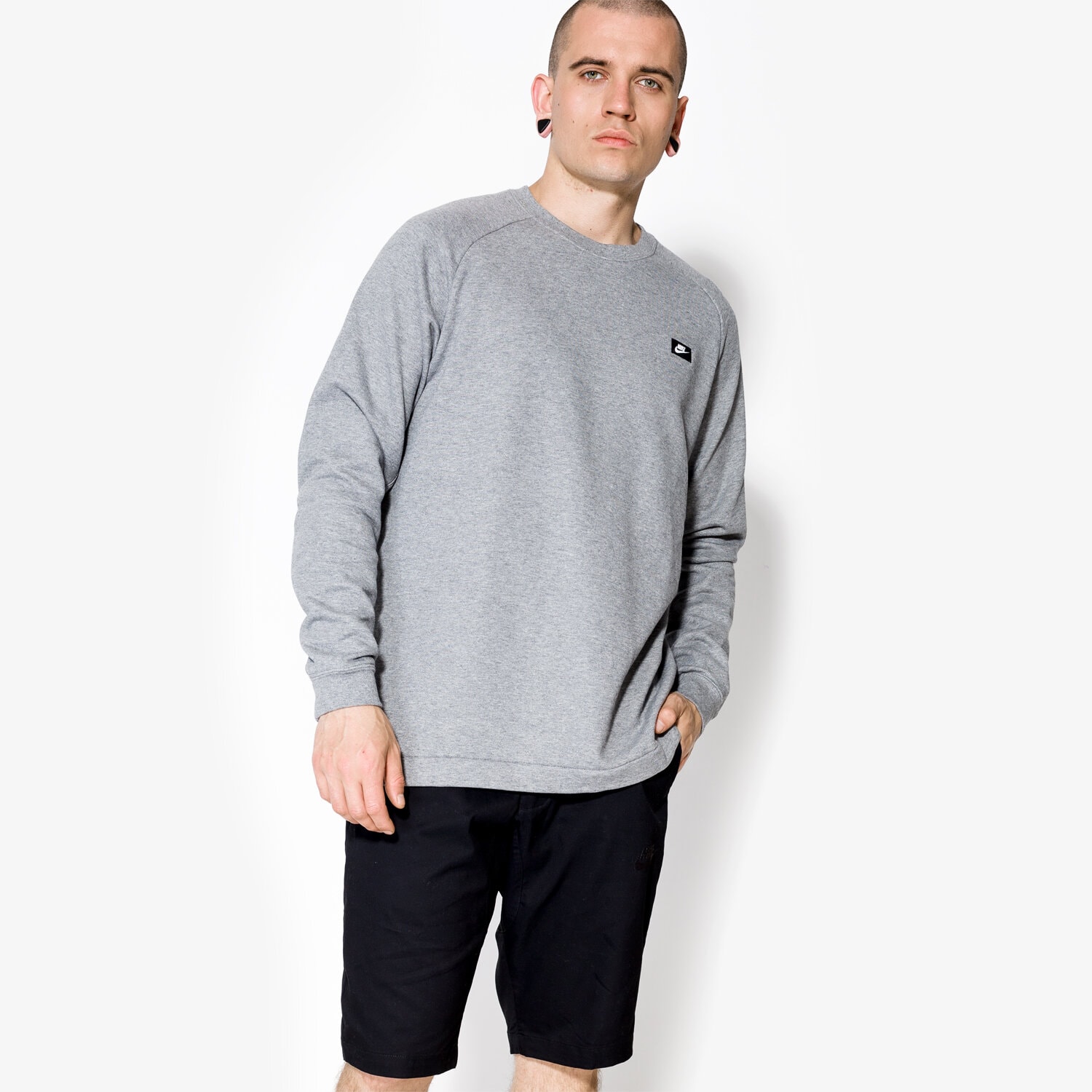 Herren NIKE SWEATSHIRT M NSW MODERN CRW FT 805126091 Grau