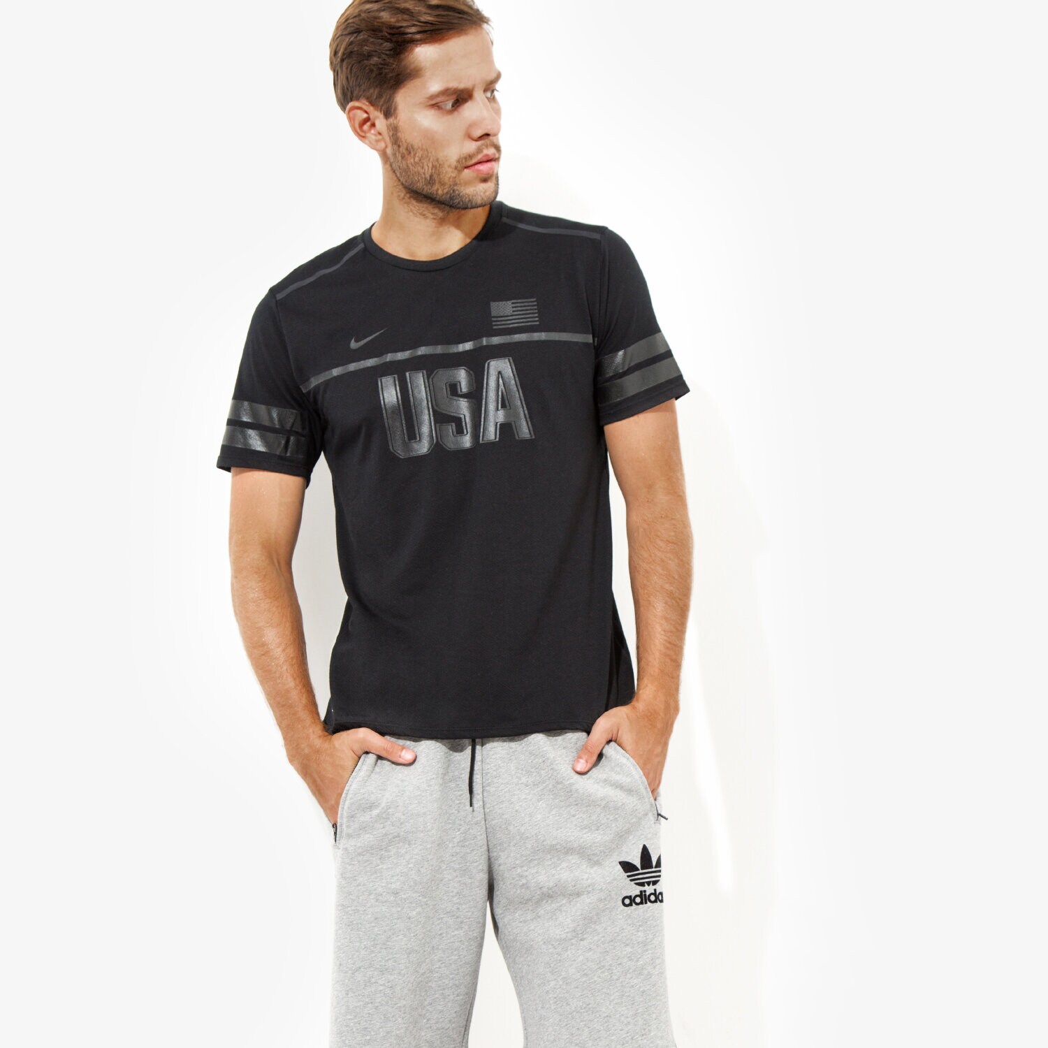 Herren T-Shirt NIKE T-SHIRT M NK DRY TOP SS ENERGY USA 812031010 Schwarz