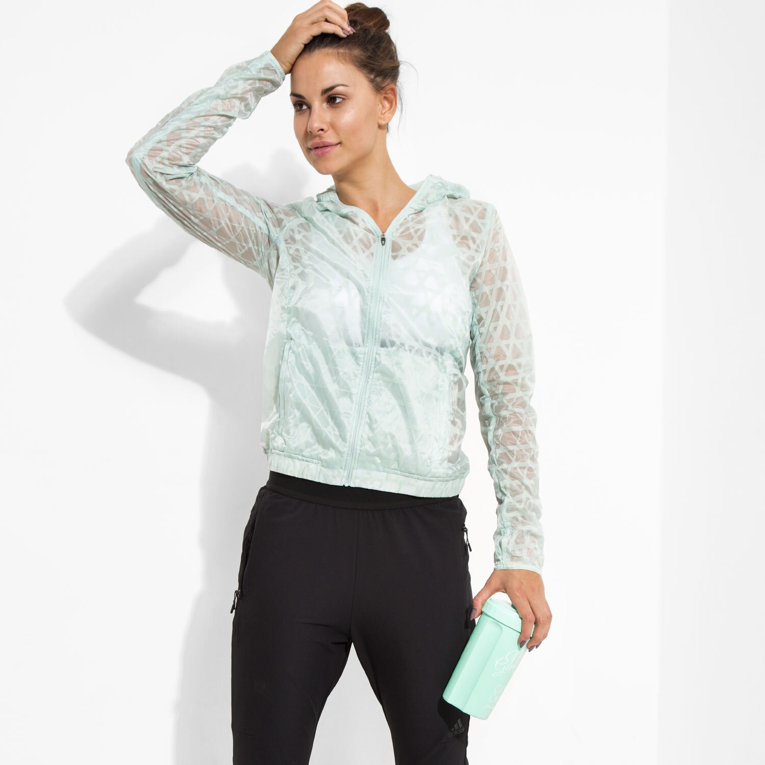 Damen Übergangsjacke ADIDAS JACKE RUN TRANSP JKT AP8437 Grün