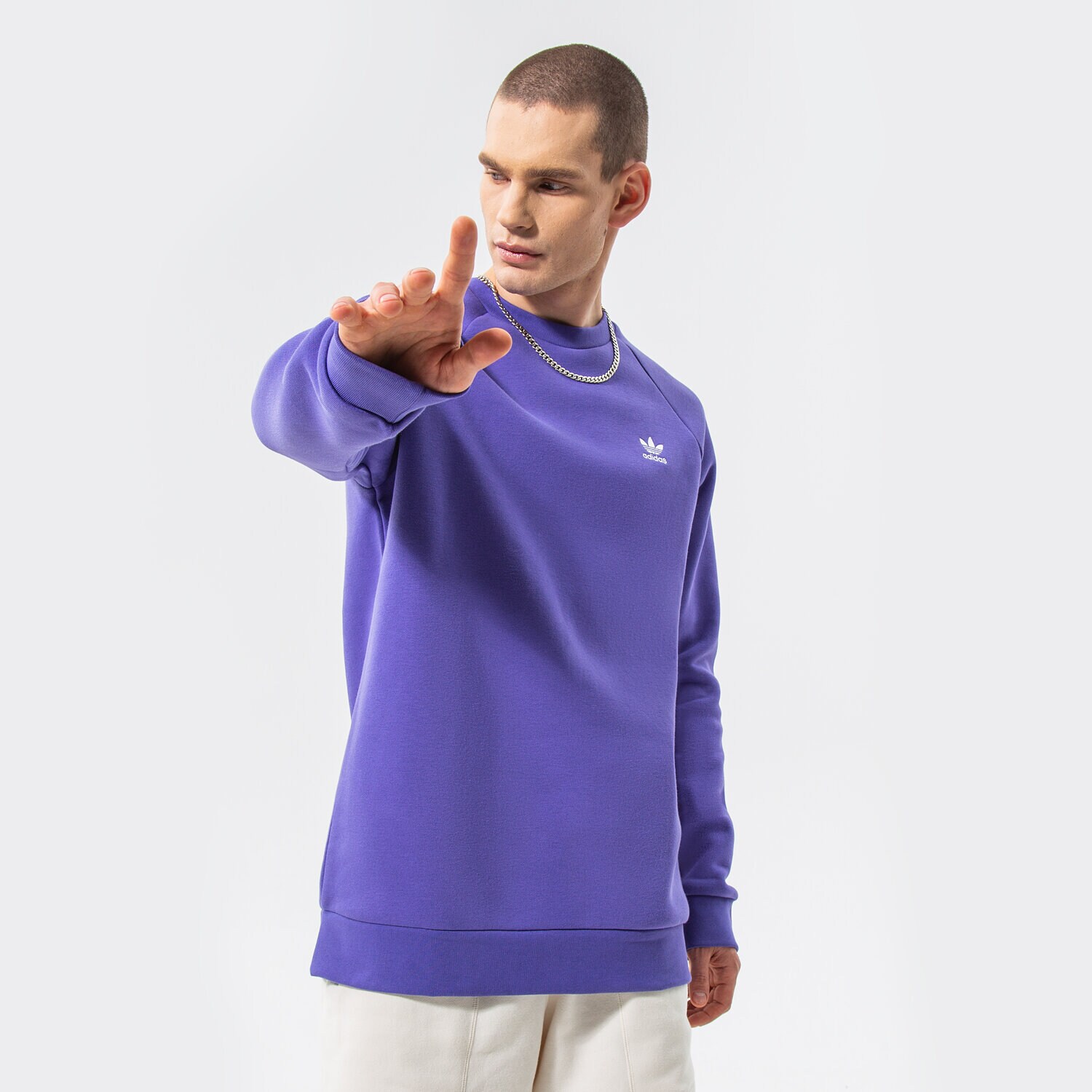 Herren ADIDAS SWEATSHIRT ESSENTIAL CREW HE9426 Violet