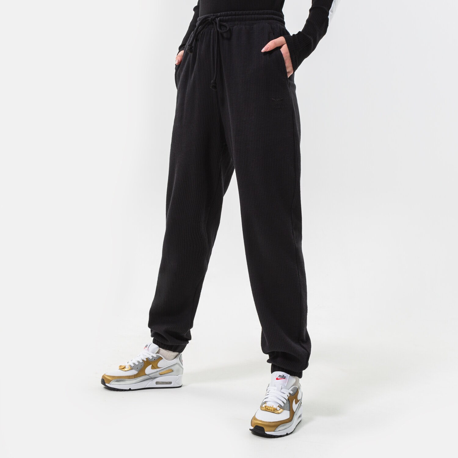 Damen Hosen ADIDAS HOSE RIB CUFFED PANT HE9505 Schwarz