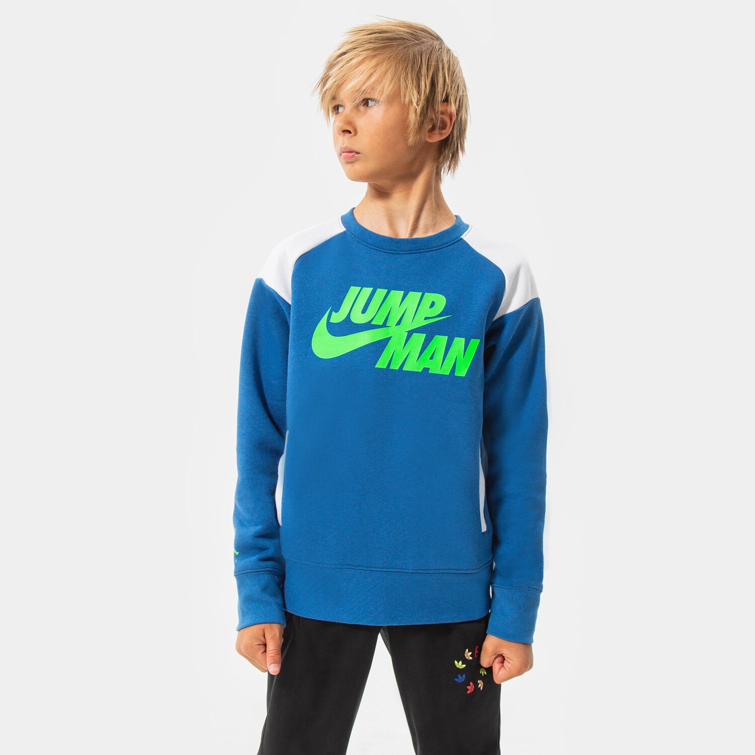 Kinder JORDAN SWEATSHIRT JUMPMAN X NIKE FLC CREW BOY 95B133-BAJ Blau