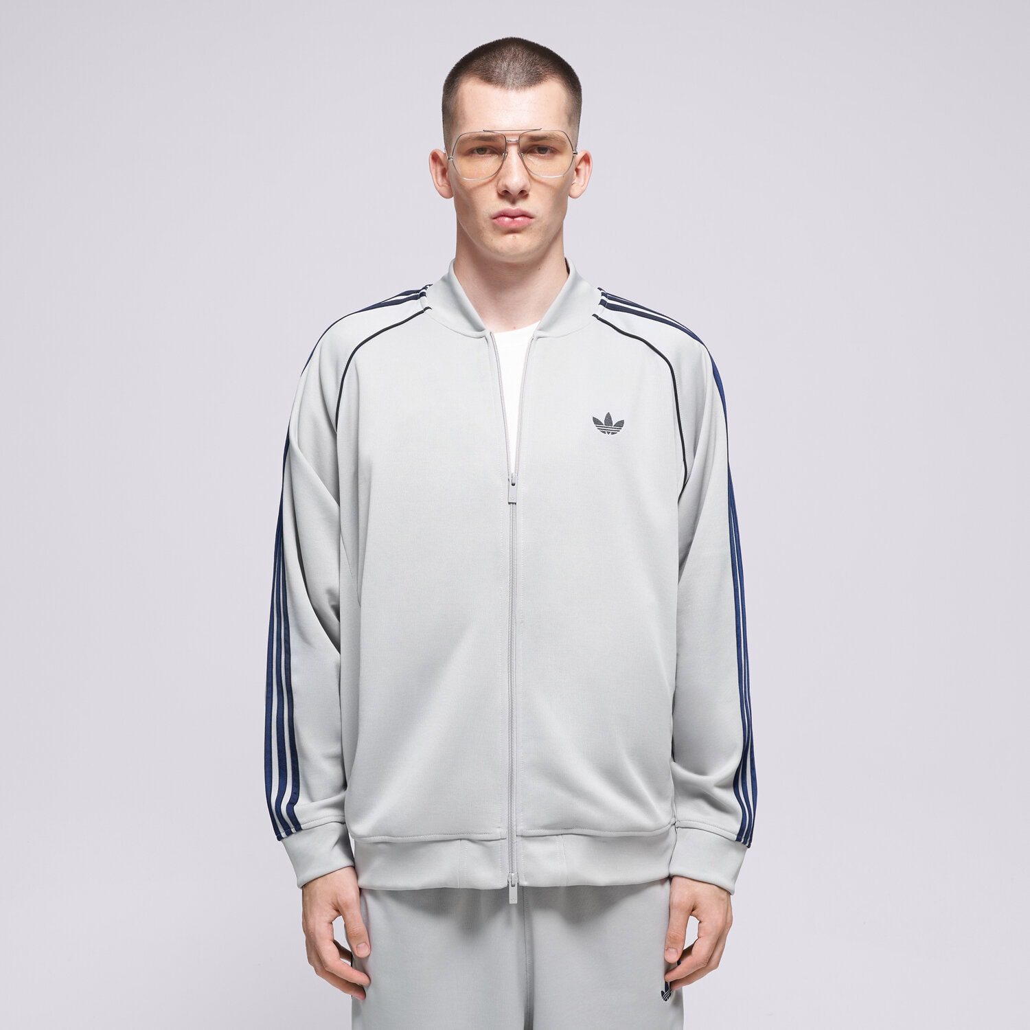 Herren ADIDAS SWEATSHIRT MIT REIßVERSCHLUSS SST TT KS4955 Grau