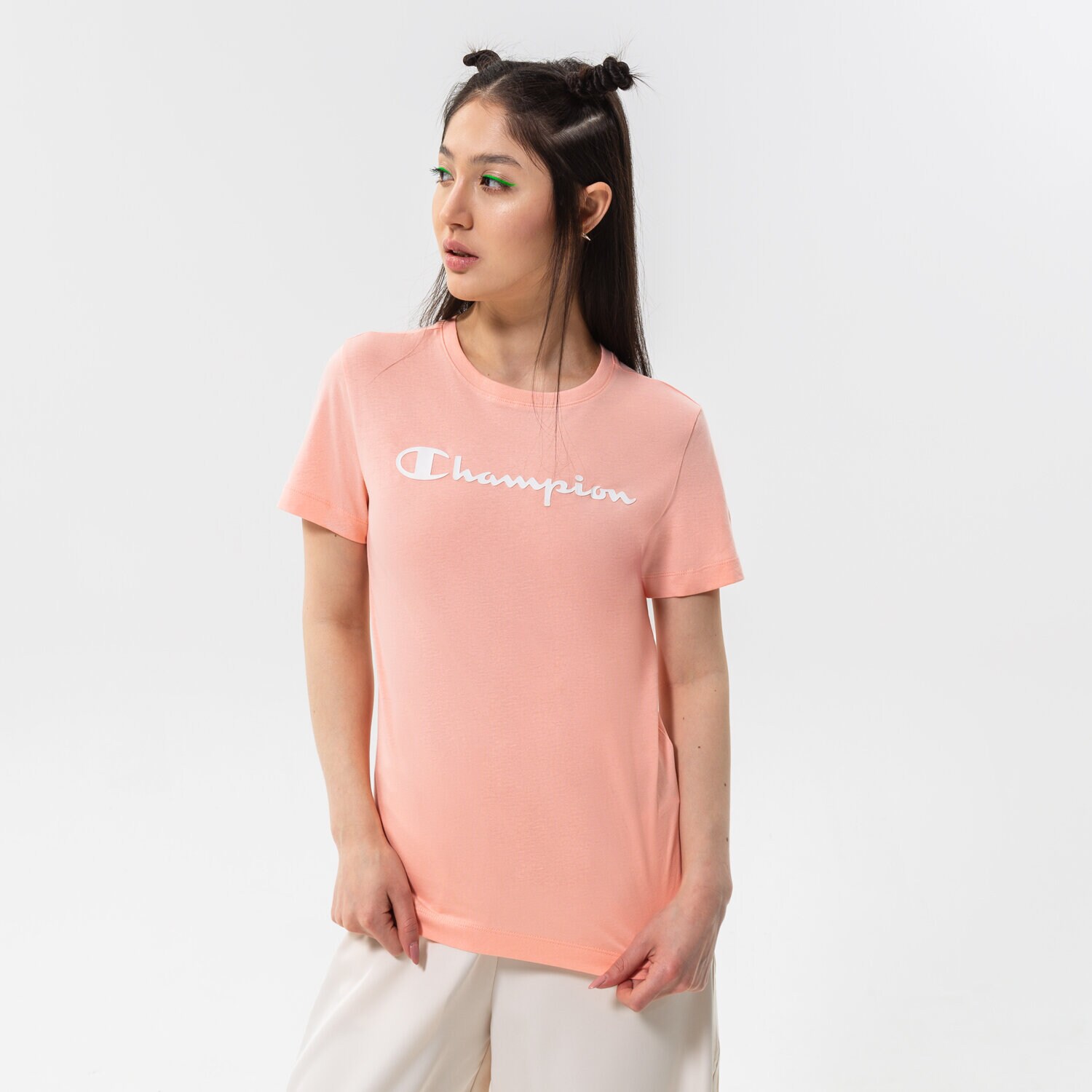 Damen T-Shirt CHAMPION T-SHIRT SCRIPT LOGO T-SHIRT 114911PS012 Rosa