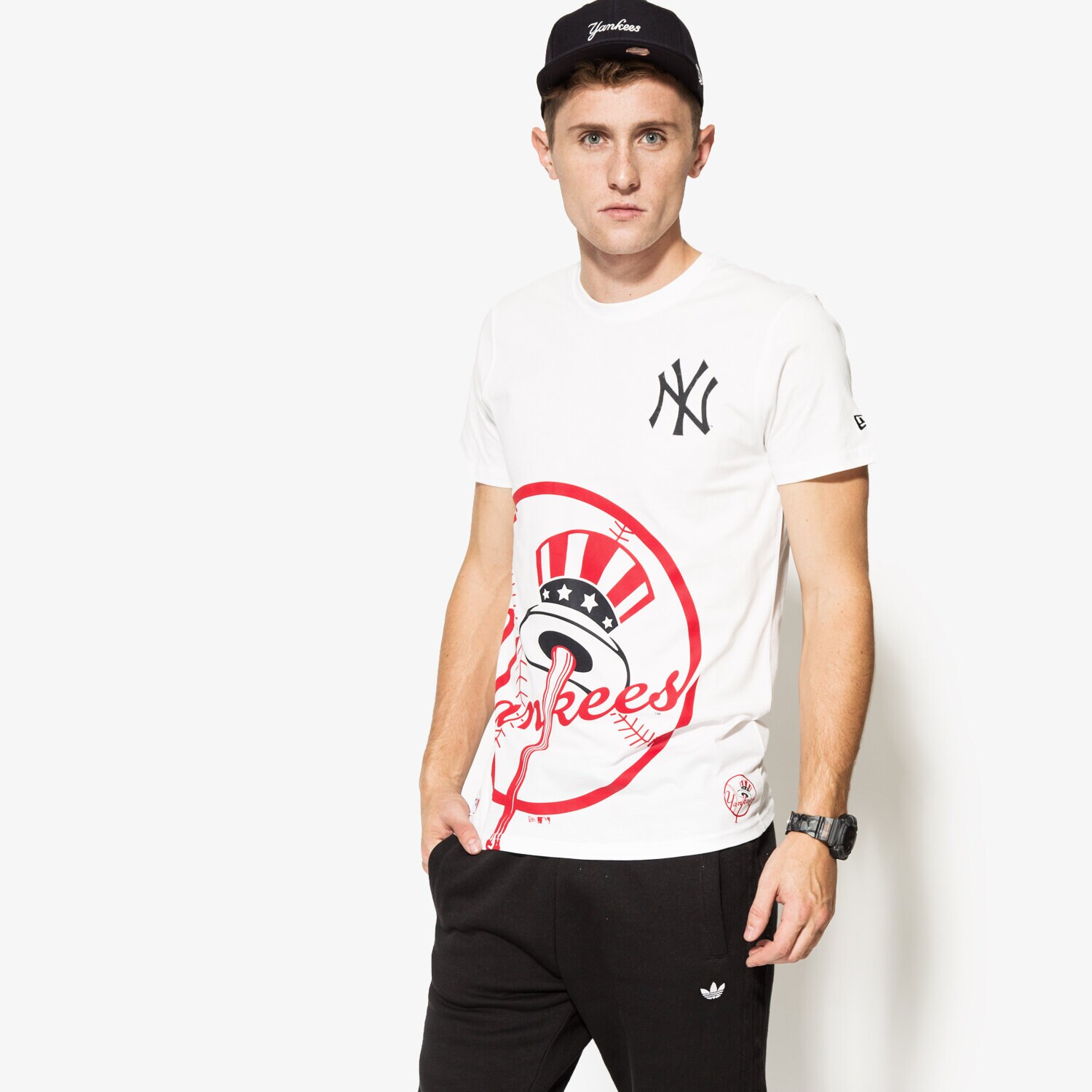 Herren T-Shirt NEW ERA T-SHIRT BIG LOGO MLB TEE NY YANKEES 11351555 Weiß