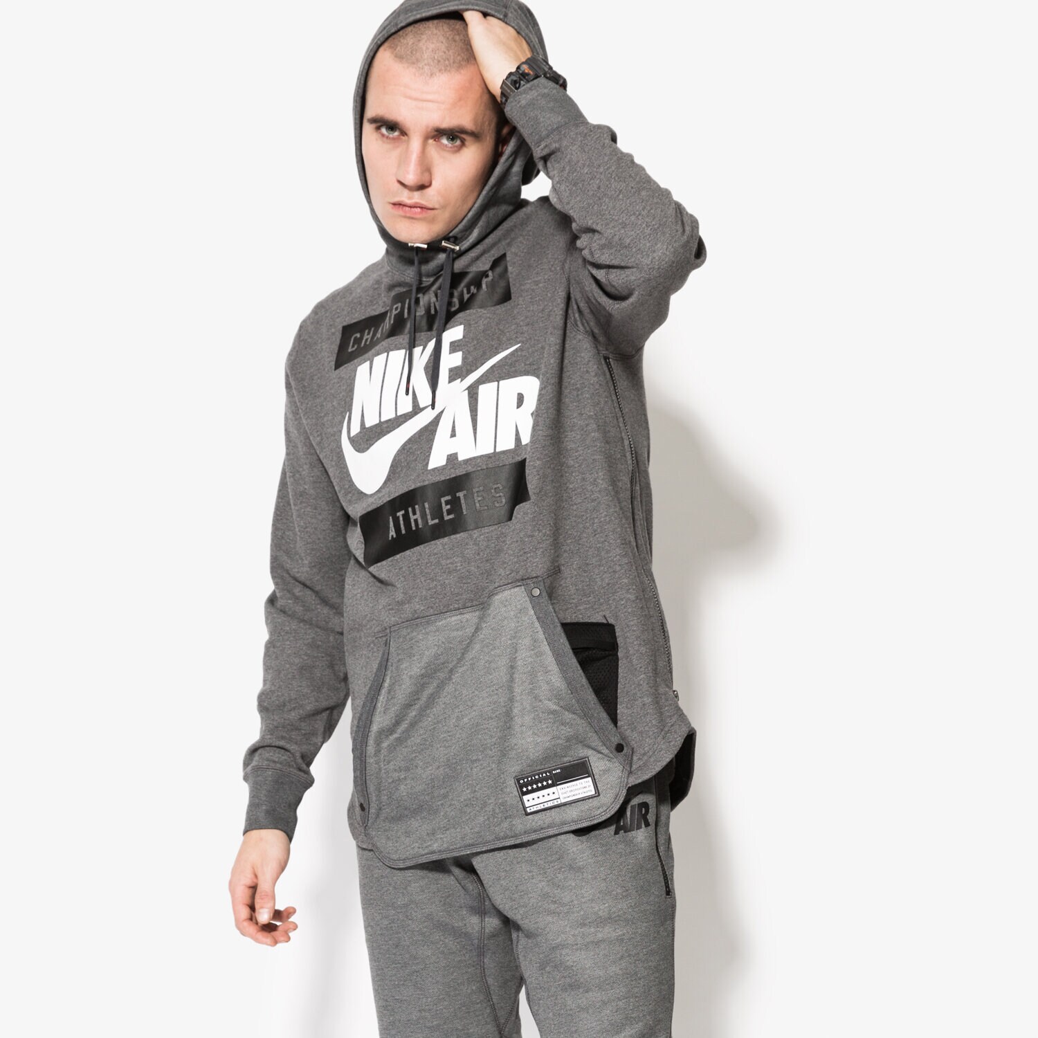 Herren NIKE SWEATSHIRT AIR HOODIE 802638071 Grau