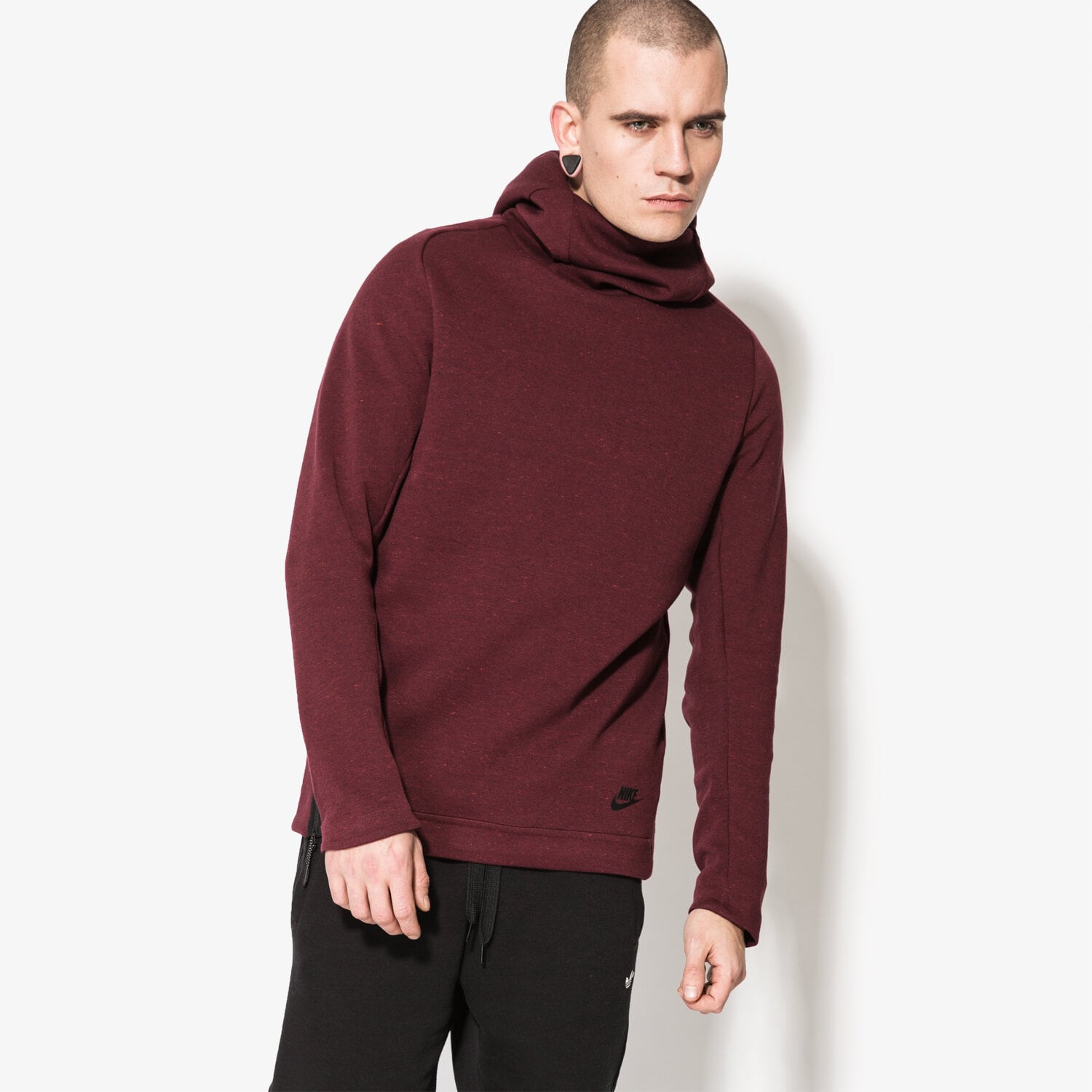 Herren NIKE SWEATSHIRT M NSW TCH FLC FNL PO 805214681 Dunkelrot