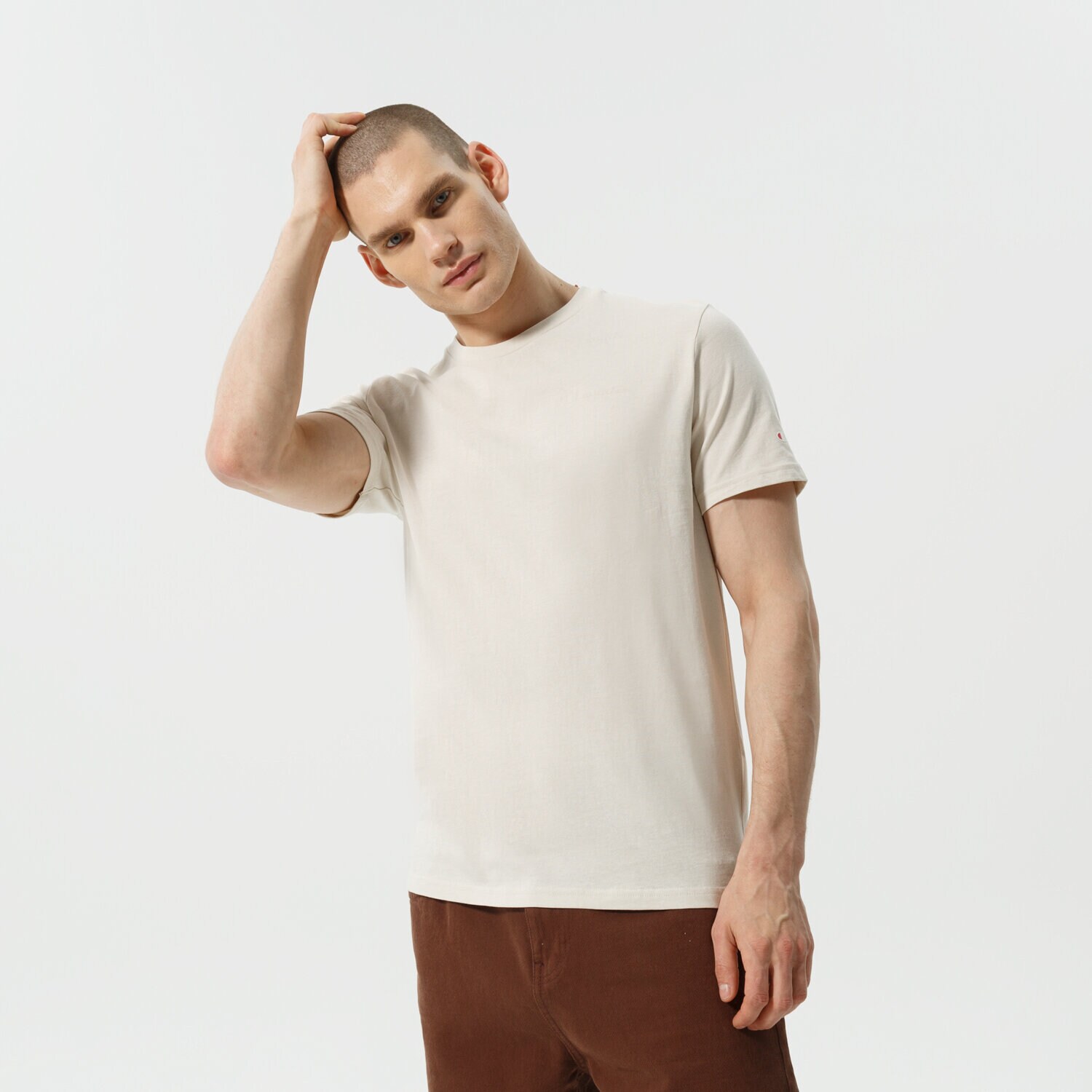 Herren T-Shirt CHAMPION T-SHIRT CREWNECK T-SHIRT 218281MS014 Braun
