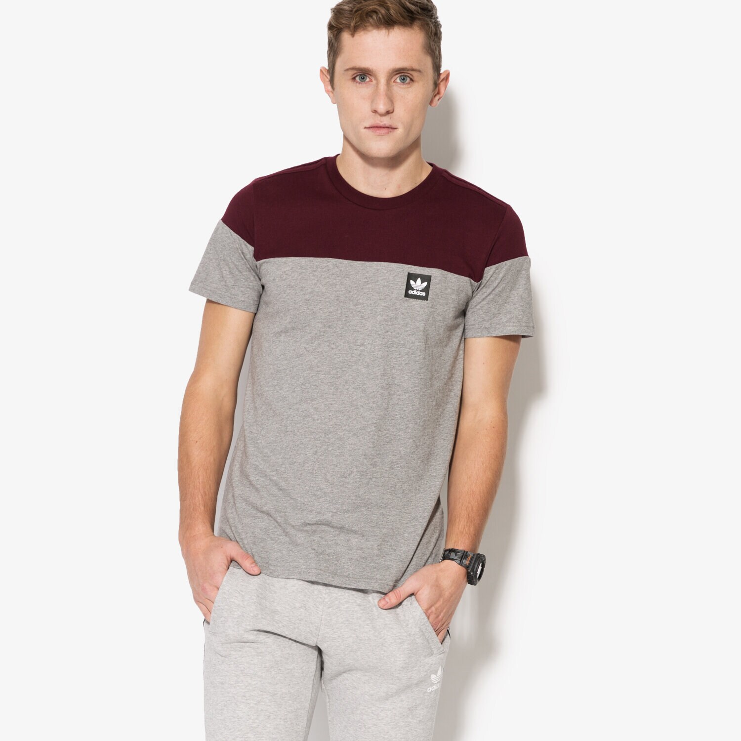 Herren T-Shirt ADIDAS T-SHIRT BLKBRD BLK AY8710 Grau