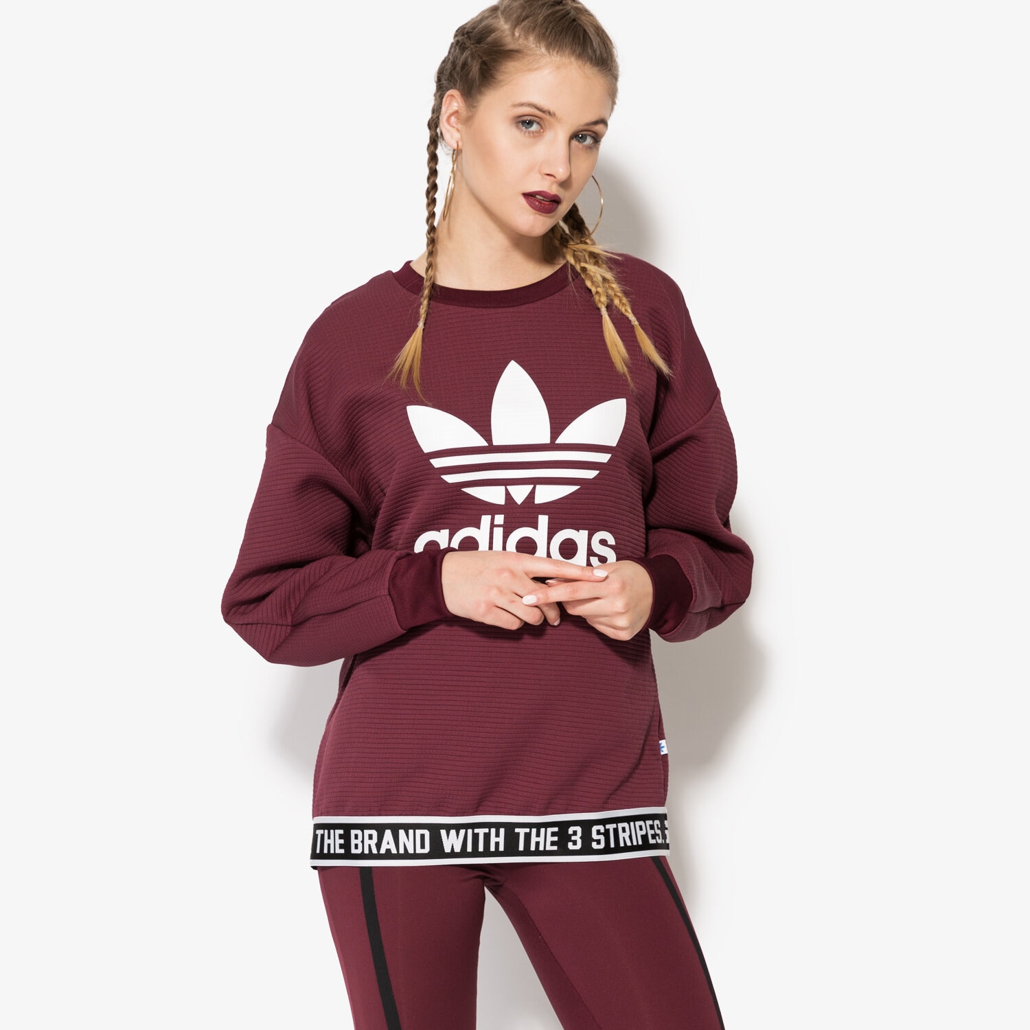 Damen ADIDAS SWEATSHIRT TRF SWEATSHIRT AY8936 Dunkelrot