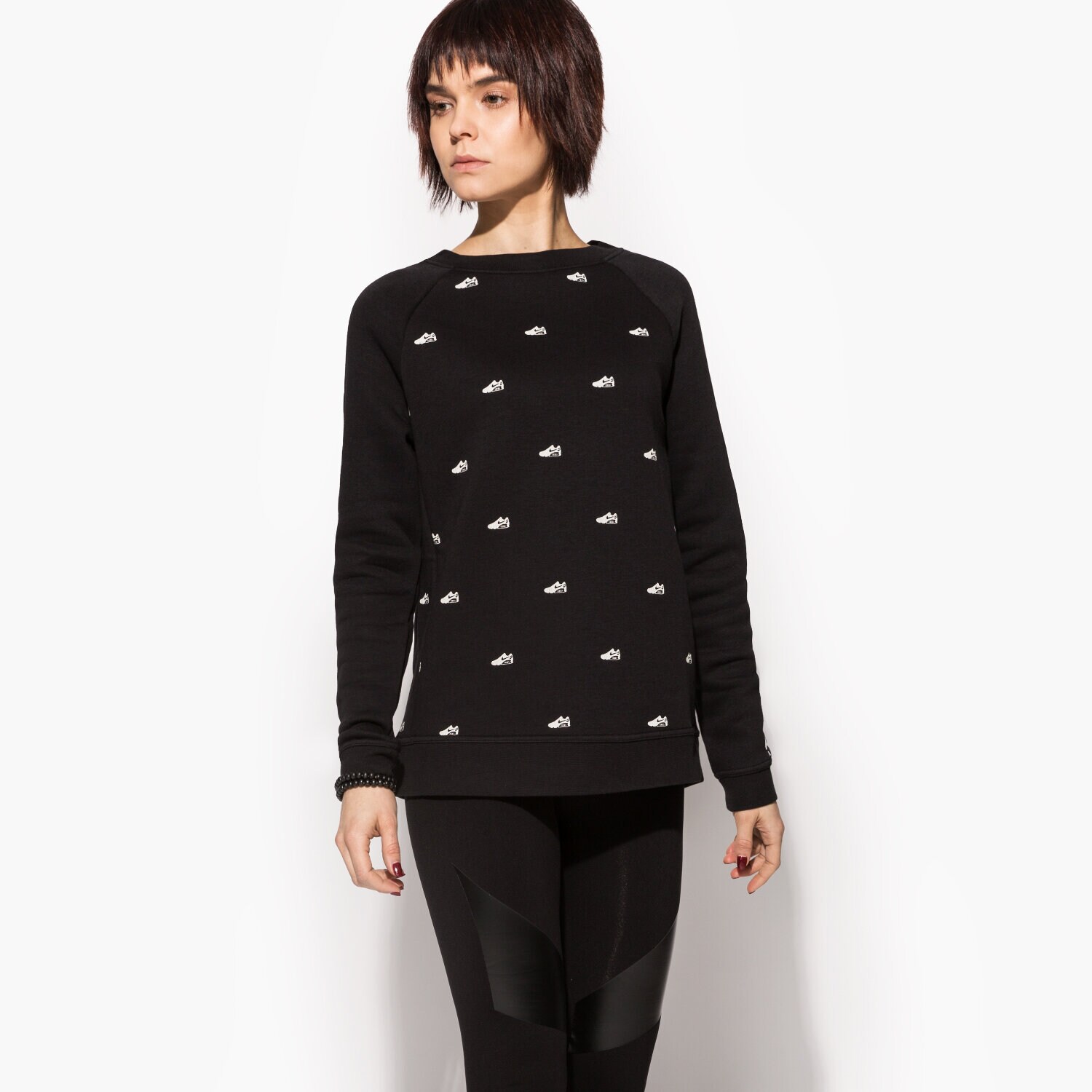 Damen NIKE SWEATSHIRT RALLY CRW AOP2 829715010 Schwarz