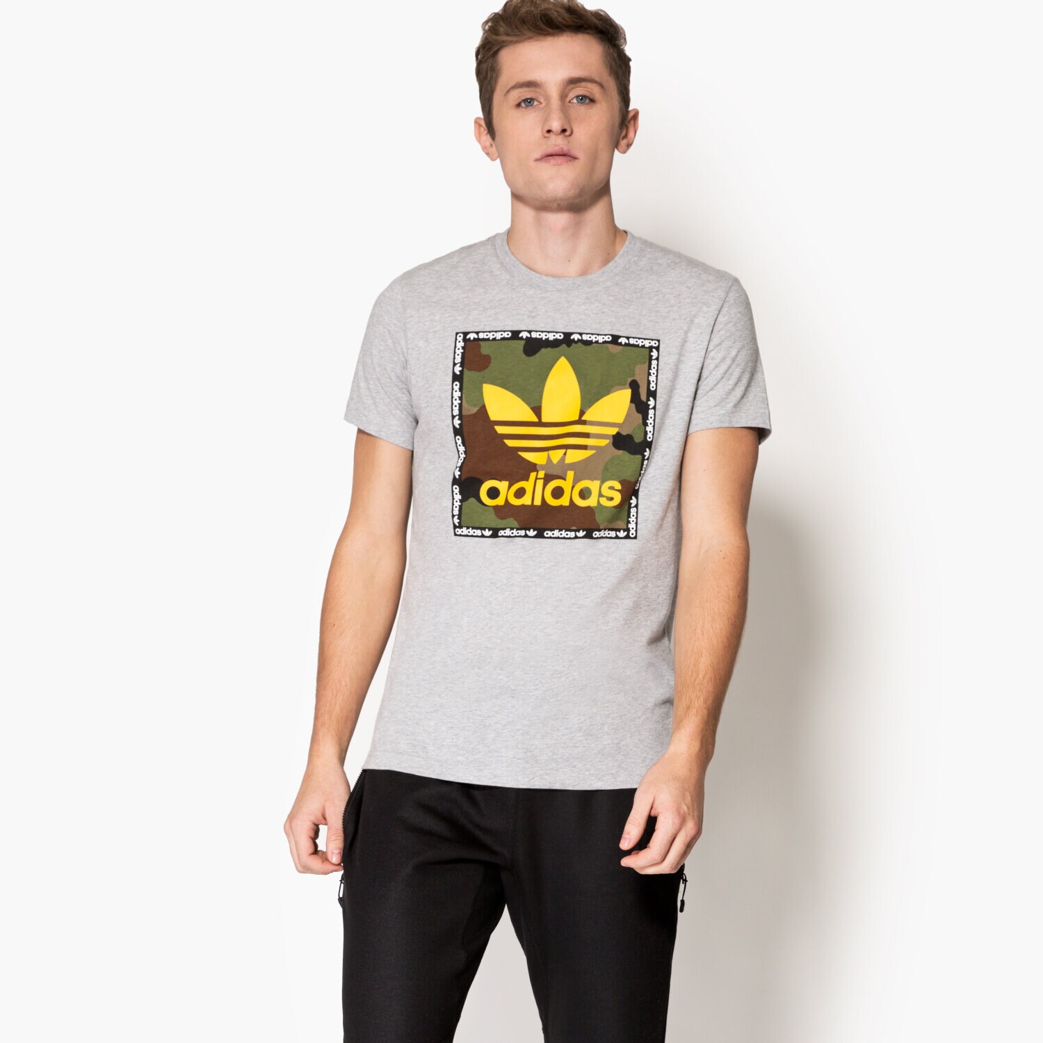 Herren T-Shirt ADIDAS T-SHIRT CAMO BOX TEE AZ1086 Grau