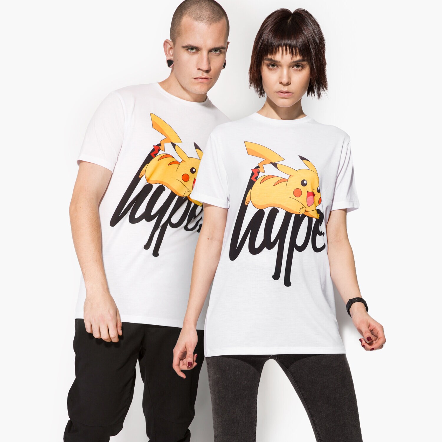 Damen T-Shirt HYPE T-SHIRT SS PIKACHU SCRIPT HPOK001 Weiß