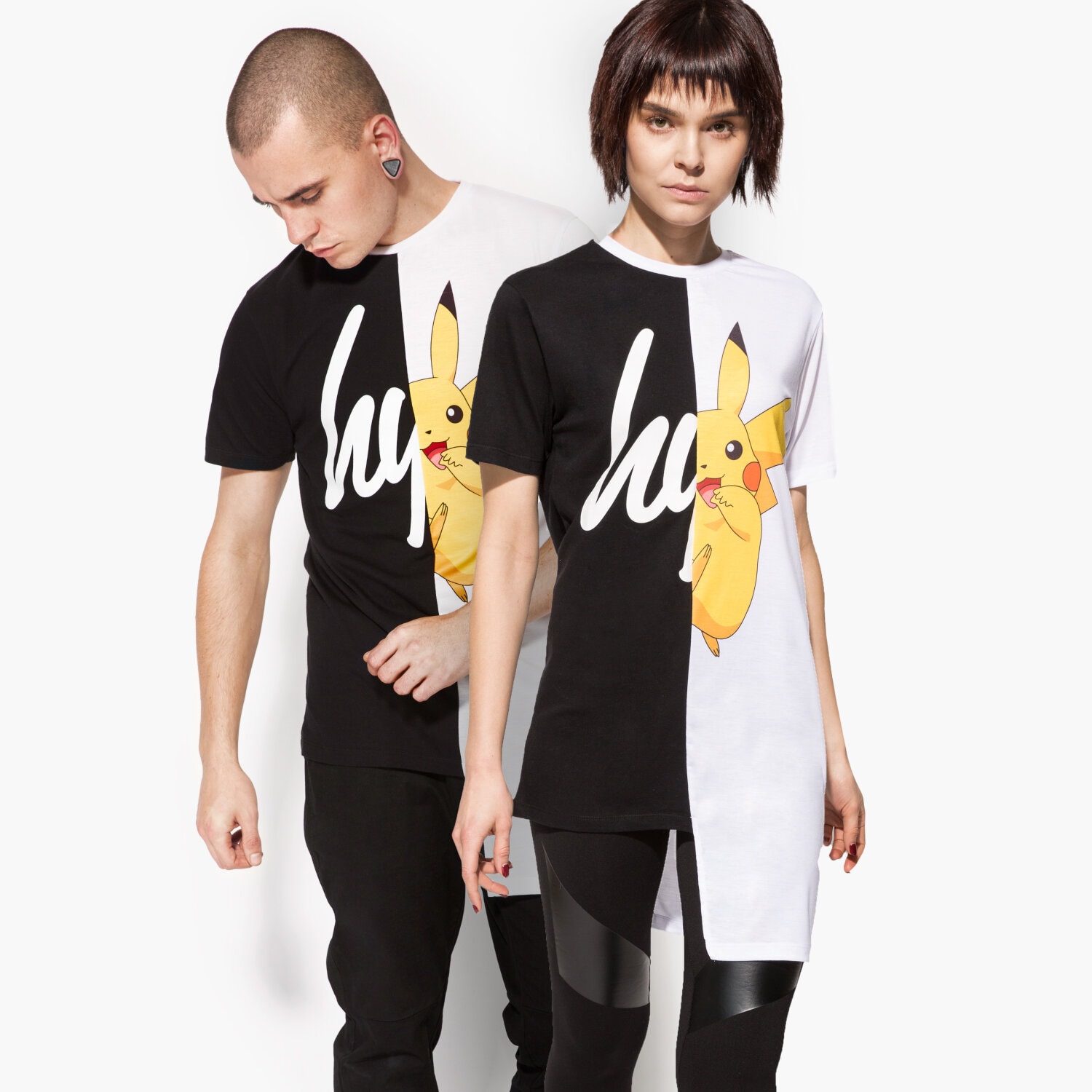 Damen T-Shirt HYPE T-SHIRT SS PIKA HALF HPOK012 Schwarz