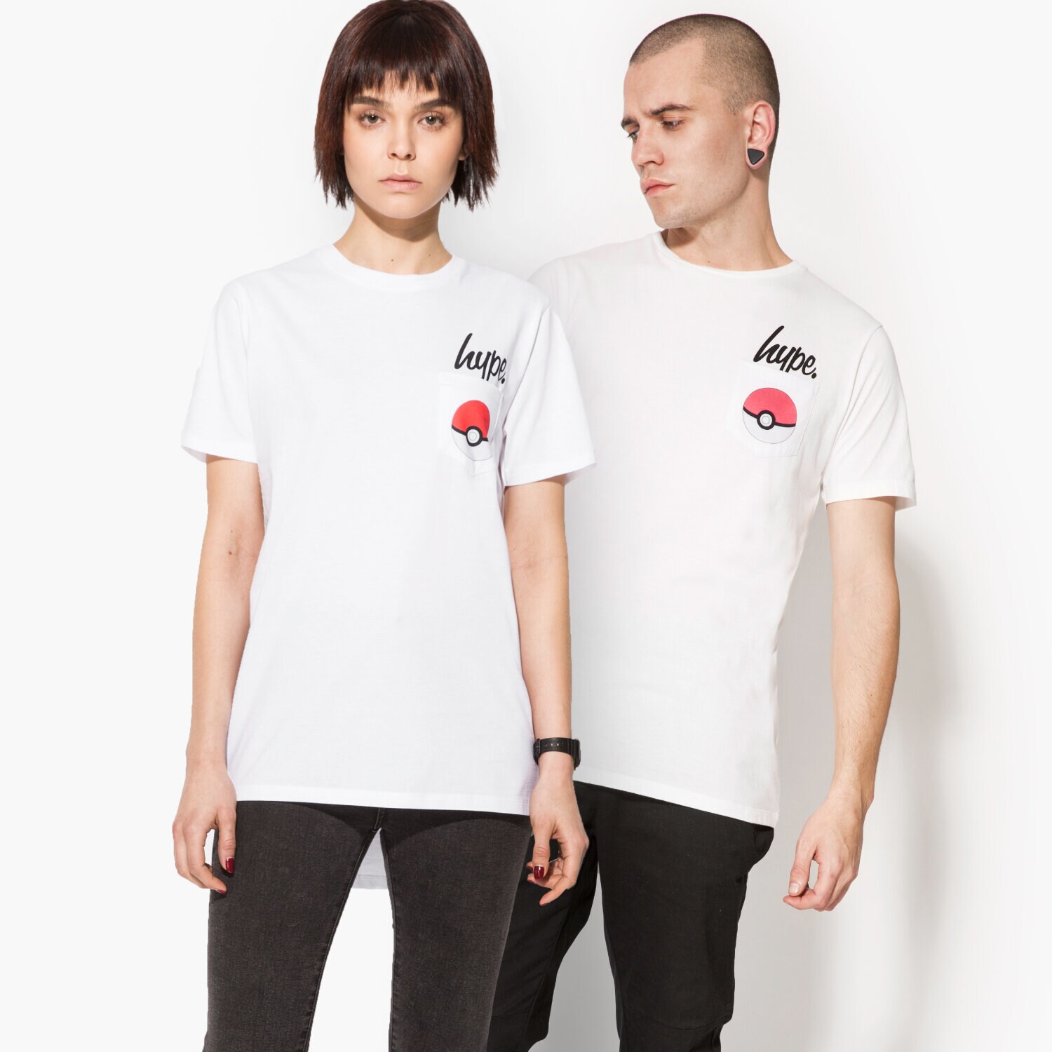 Damen T-Shirt HYPE T-SHIRT SS POKEBALL POCKET HPOK007 Weiß