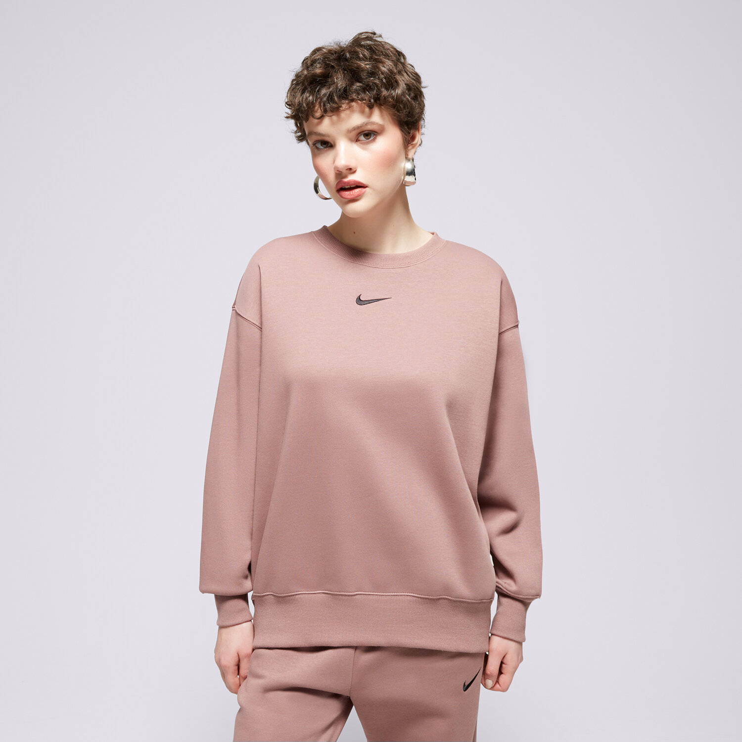 Damen NIKE SWEATSHIRT W NSW PHNX FLC OS CREW DQ5733-208 Braun