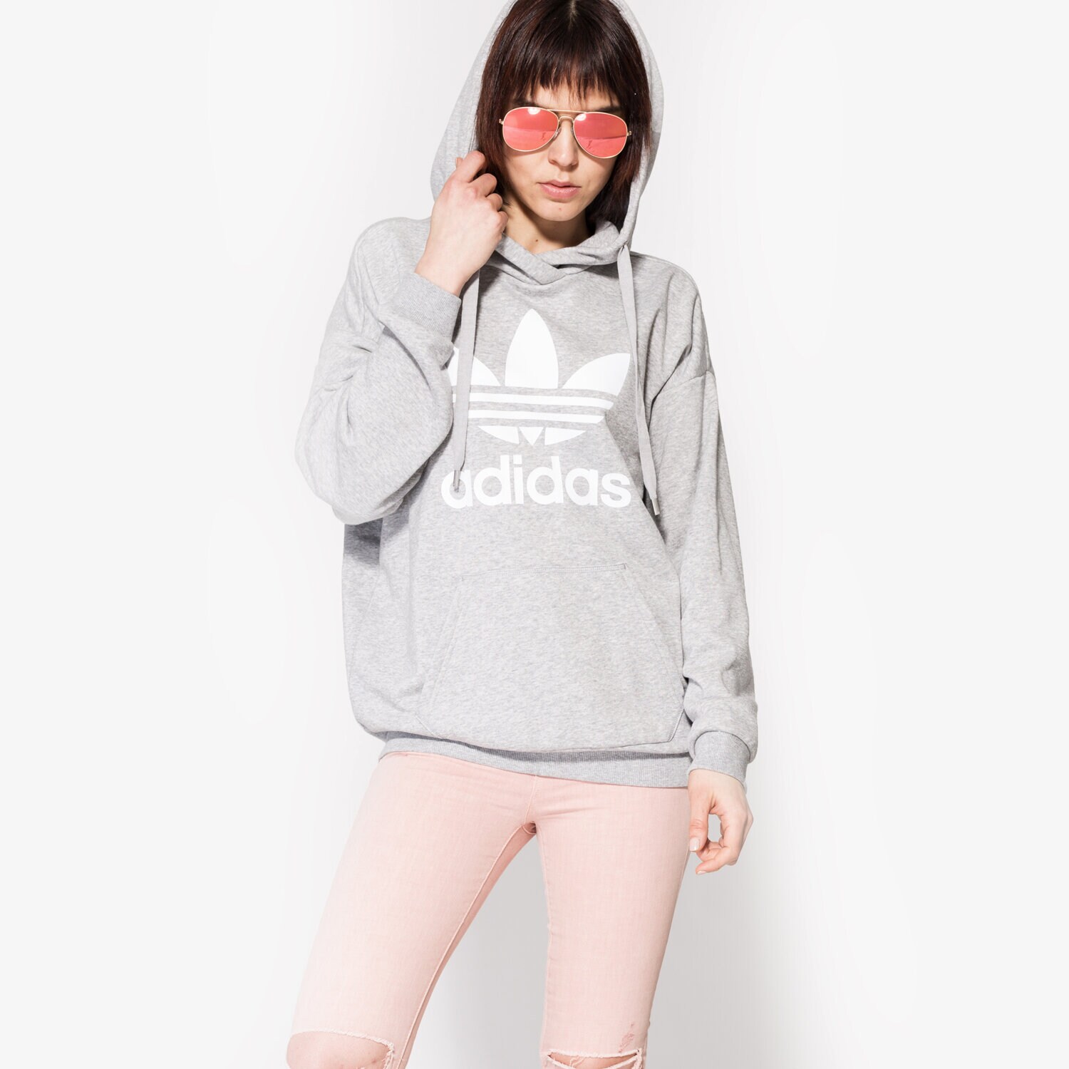 Damen ADIDAS SWEATSHIRT TREFOIL HOODIE BK7141 Grau