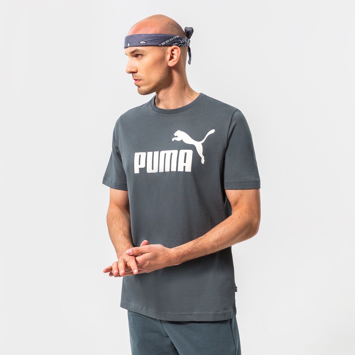 Herren T-Shirt PUMA T-SHIRT ESS LOGO TEE (S) 586667 39 Dunkelblau