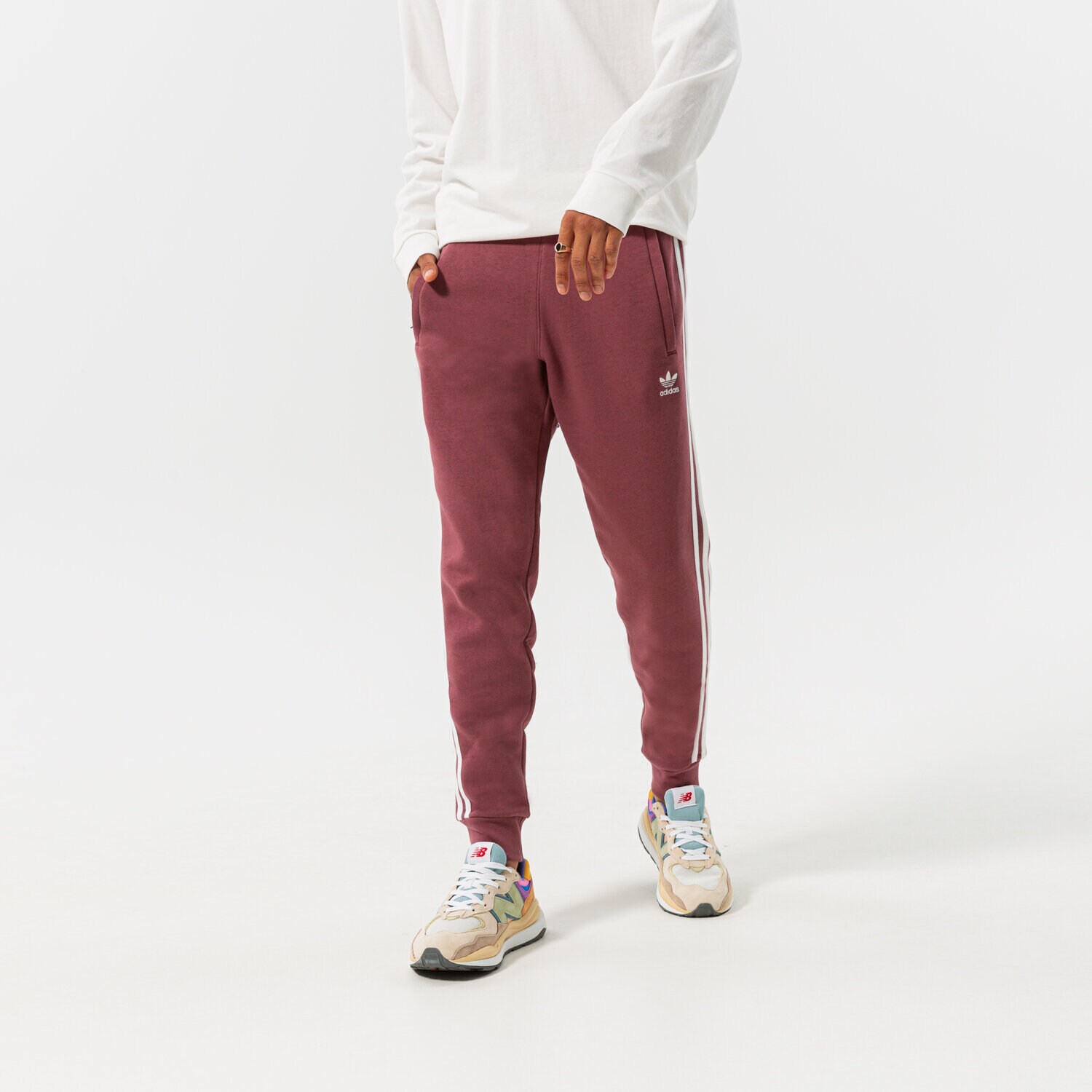 Herren Hosen ADIDAS HOSE 3-STRIPES PANT HF2101 Dunkelrot