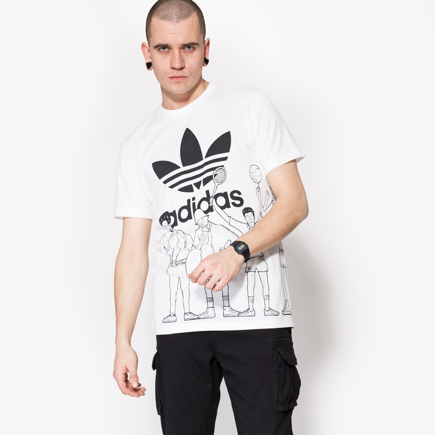 Herren T-Shirt ADIDAS T-SHIRT SS TRF GRAPHIC BQ3128 Weiß