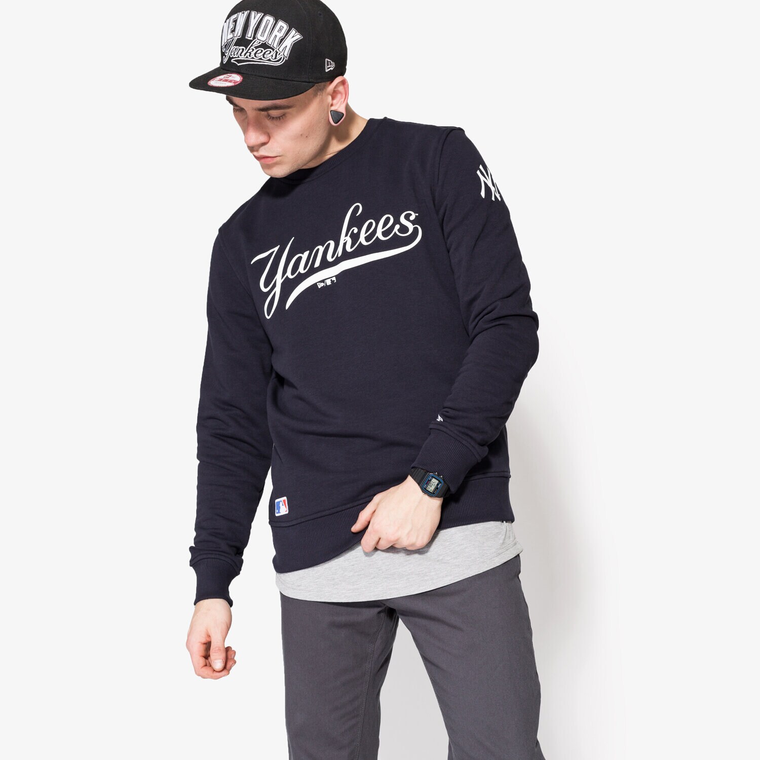 Herren NEW ERA SWEATSHIRT TEAM MLB CREW NECK NY YANKEES NVY 11372461 Dunkelblau