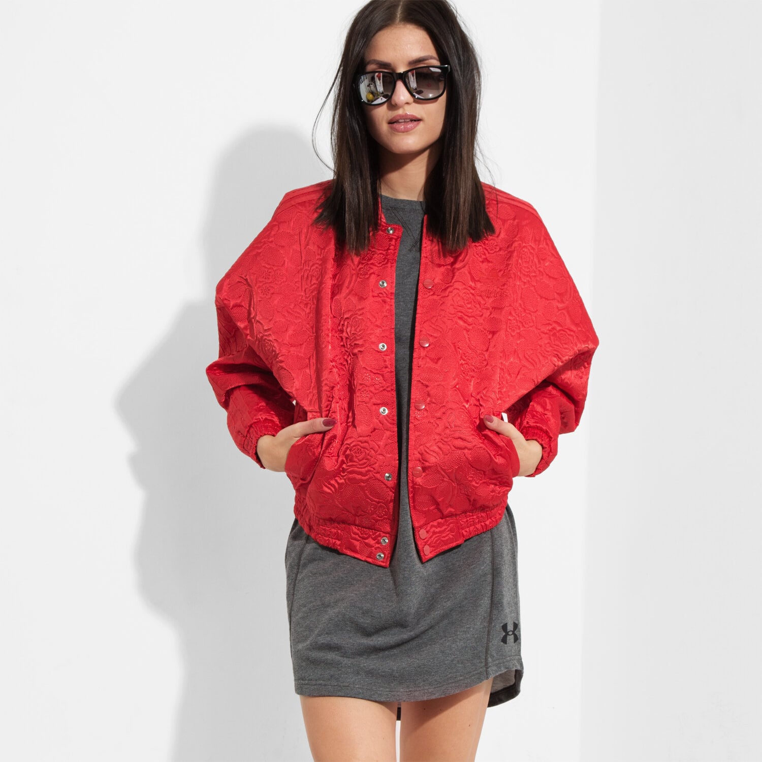Damen Übergangsjacke ADIDAS JACKE TRACKTOP AY6733 Rot