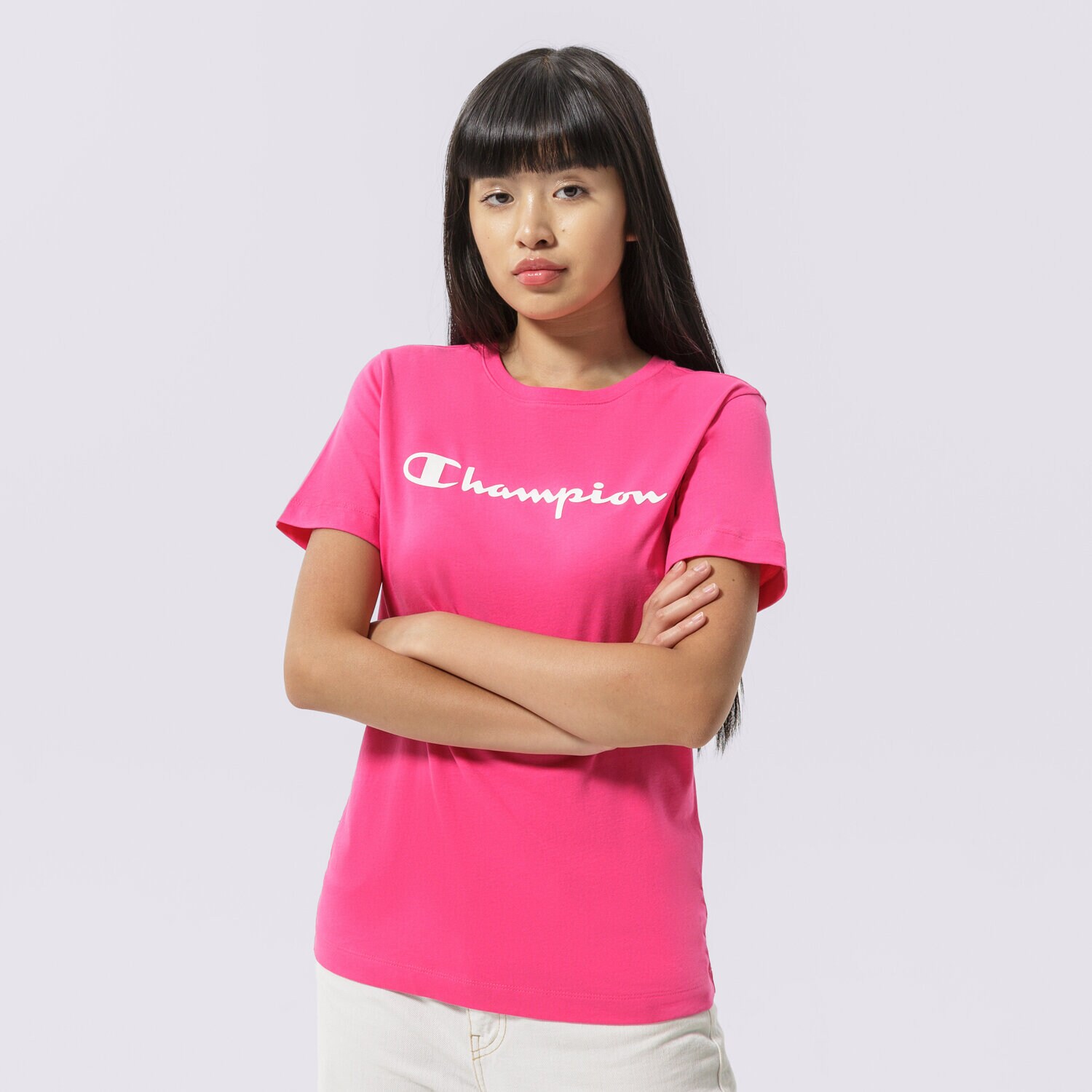 Damen T-Shirt CHAMPION T-SHIRT CREWNECK T-SHIRT 114911PS025 Rosa