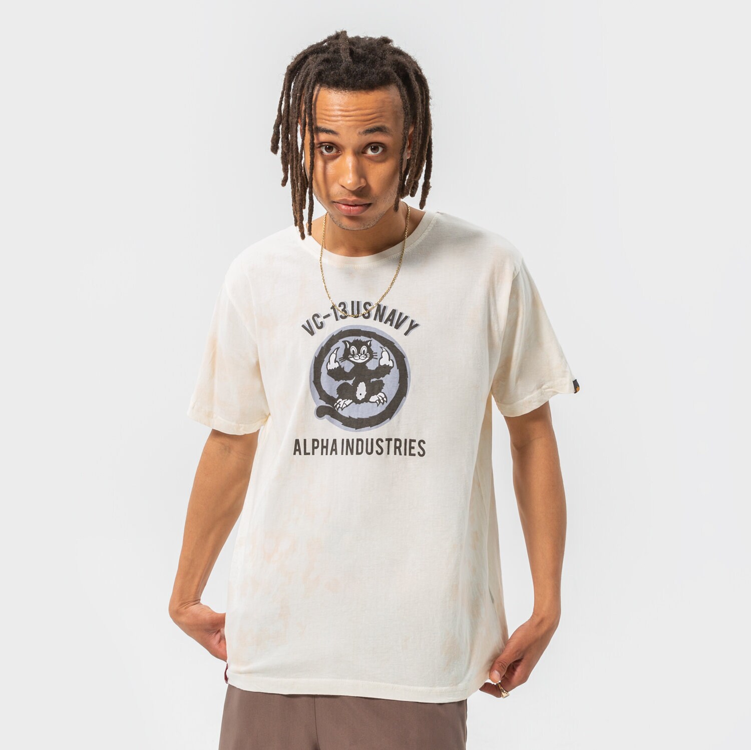 Herren T-Shirt ALPHA INDUSTRIES T-SHIRT USN CAT T 106517300 Weiß