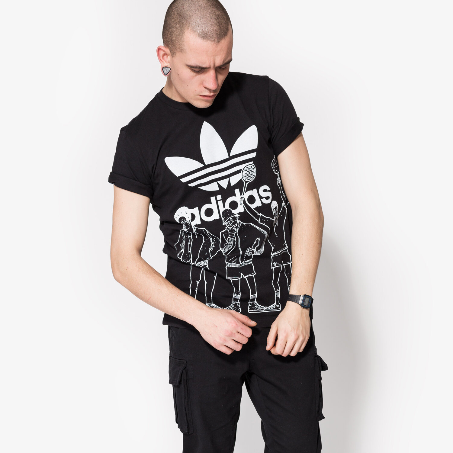 Herren T-Shirt ADIDAS T-SHIRT SS TRF GRAPHIC BQ3127 Schwarz