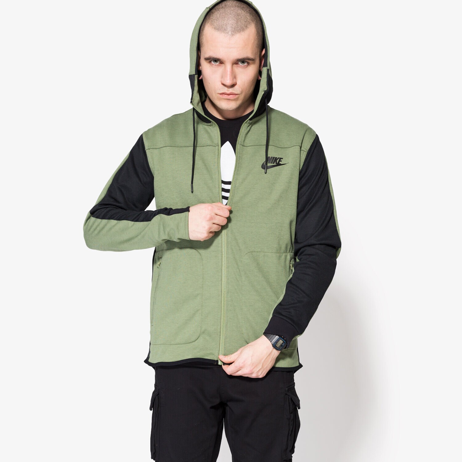 Herren NIKE SWEATSHIRT NSW AV15 HOODIE FZ FLC 804852387 Grün